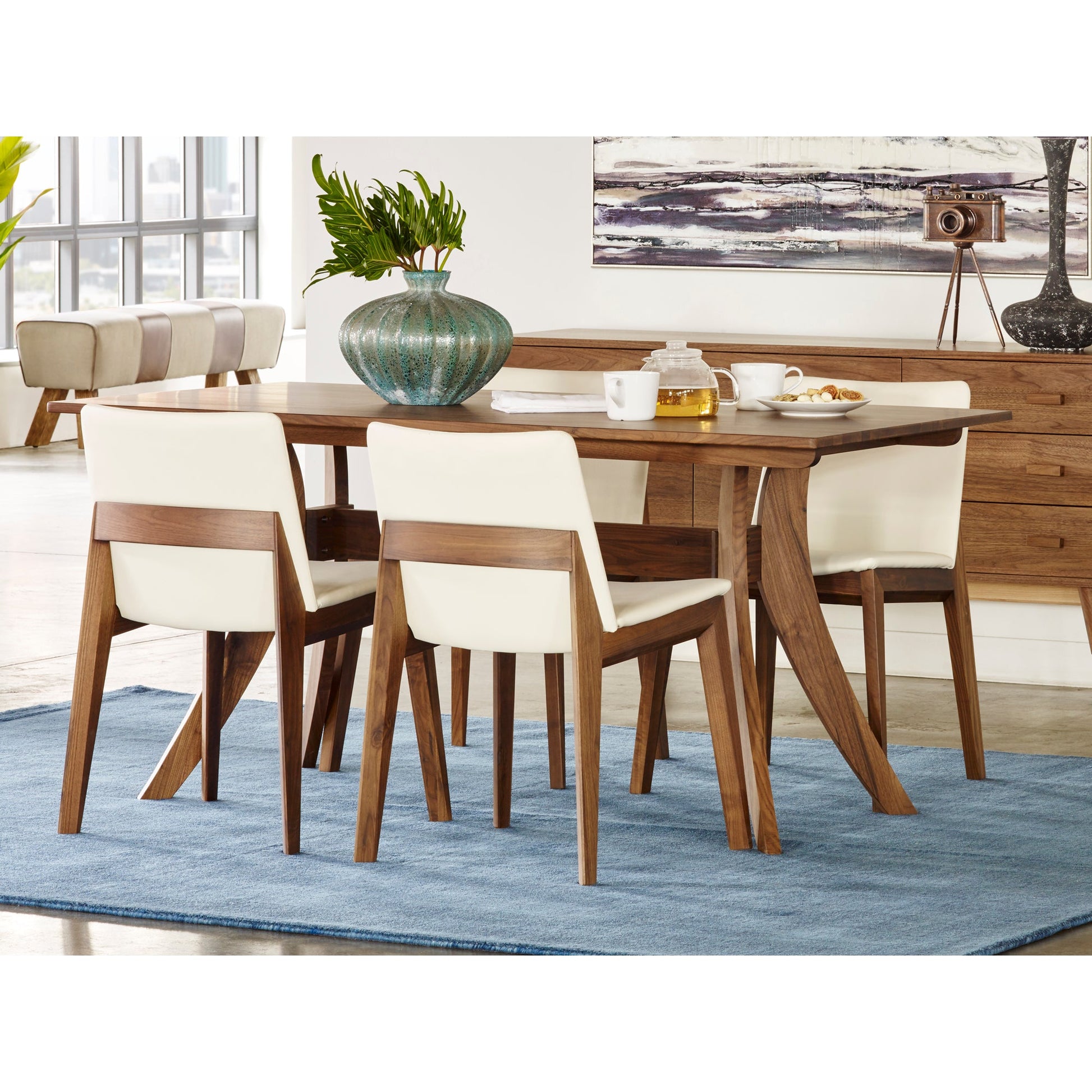 FLORENCE RECTANGULAR DINING TABLE SMALL WALNUT-4