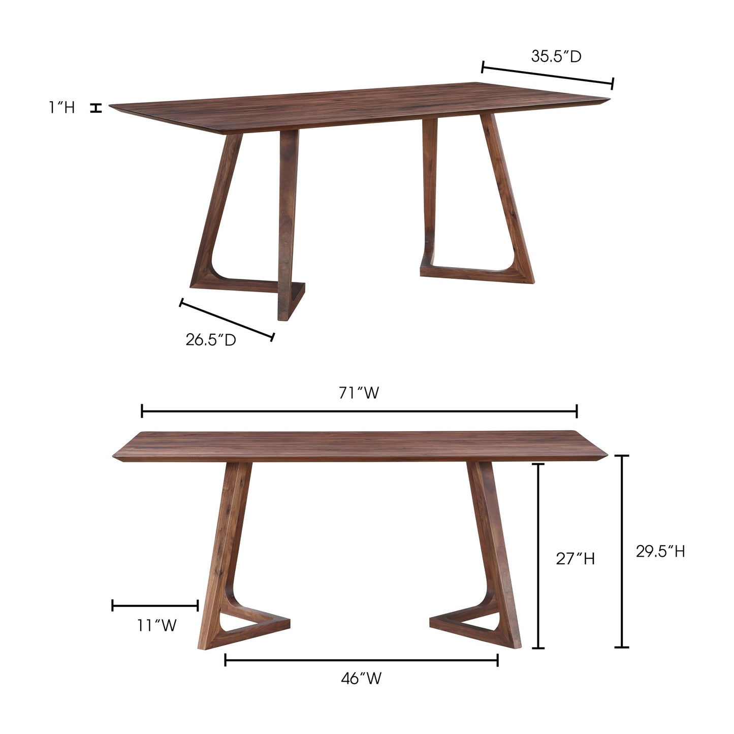 GODENZA DINING TABLE RECTANGULAR WALNUT-10