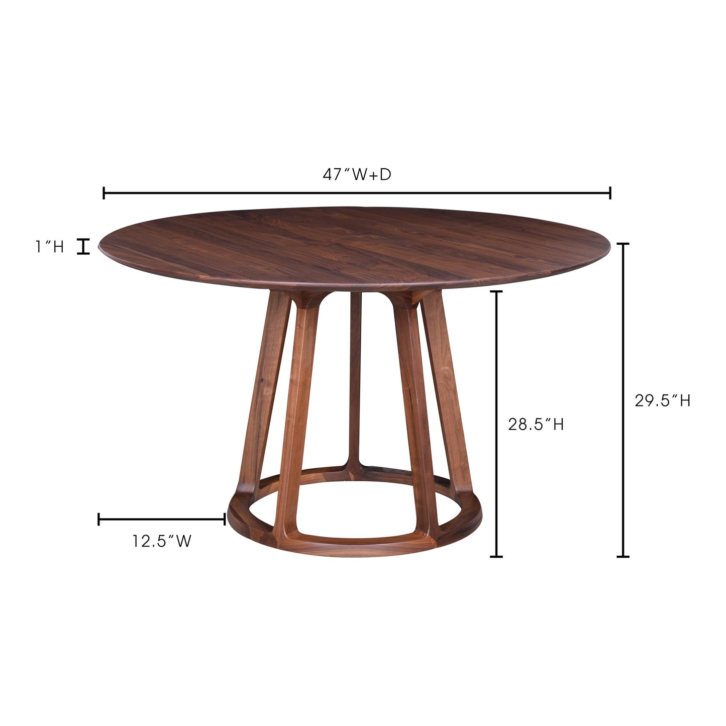 ALDO ROUND DINING TABLE WALNUT-4