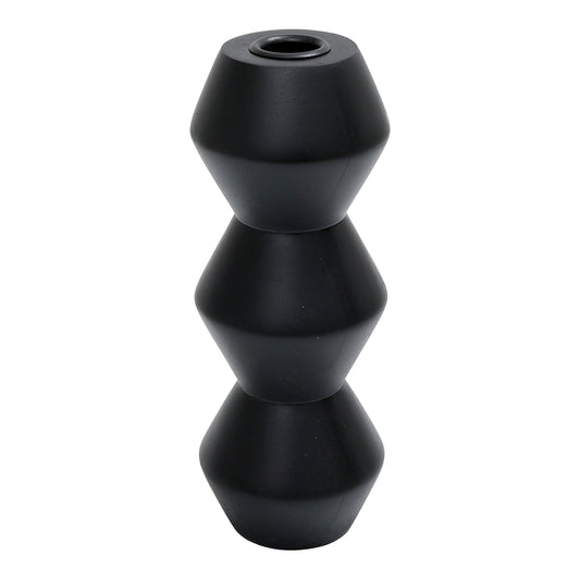 SEQUENCE WOODEN CANDLE HOLDER LARGE BLACK-0