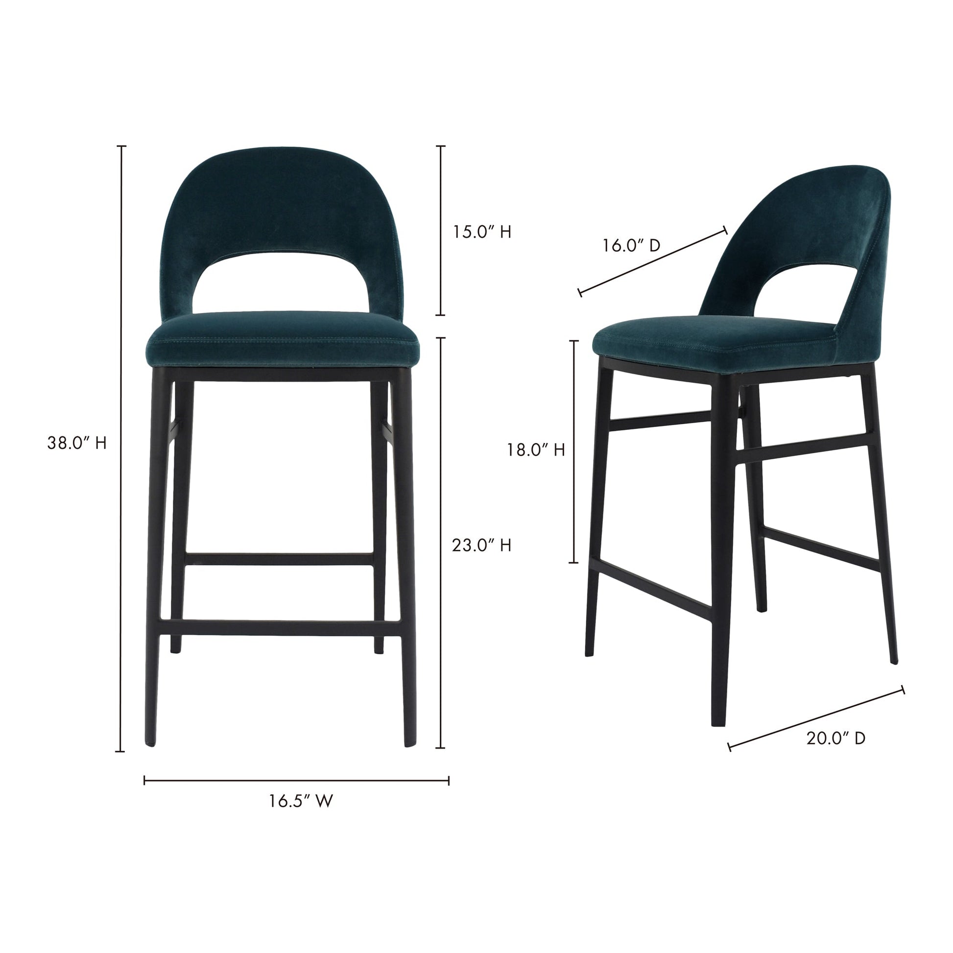 ROGER COUNTER STOOL TEAL VELVET-8