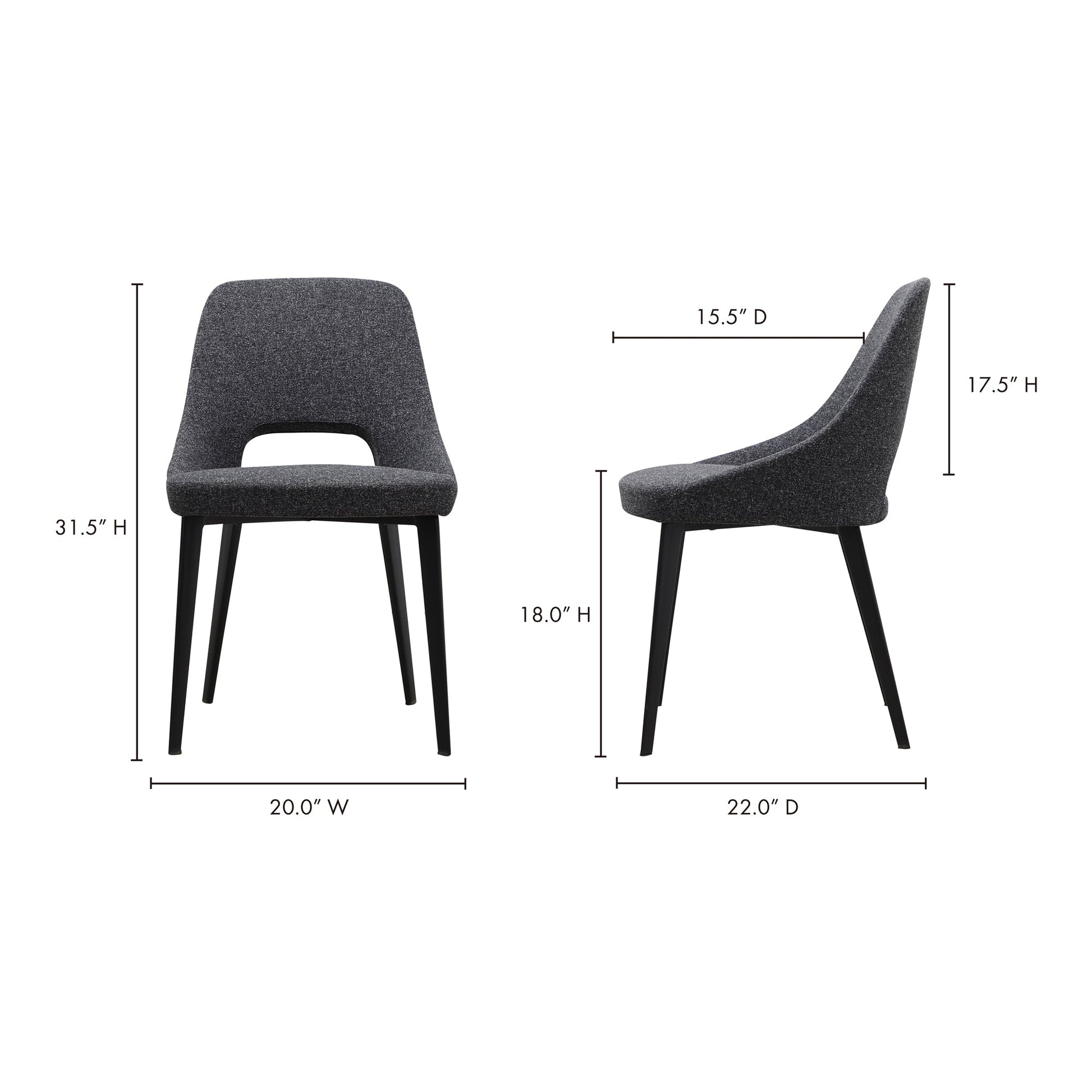 TIZZ DINING CHAIR DARK GREY-6