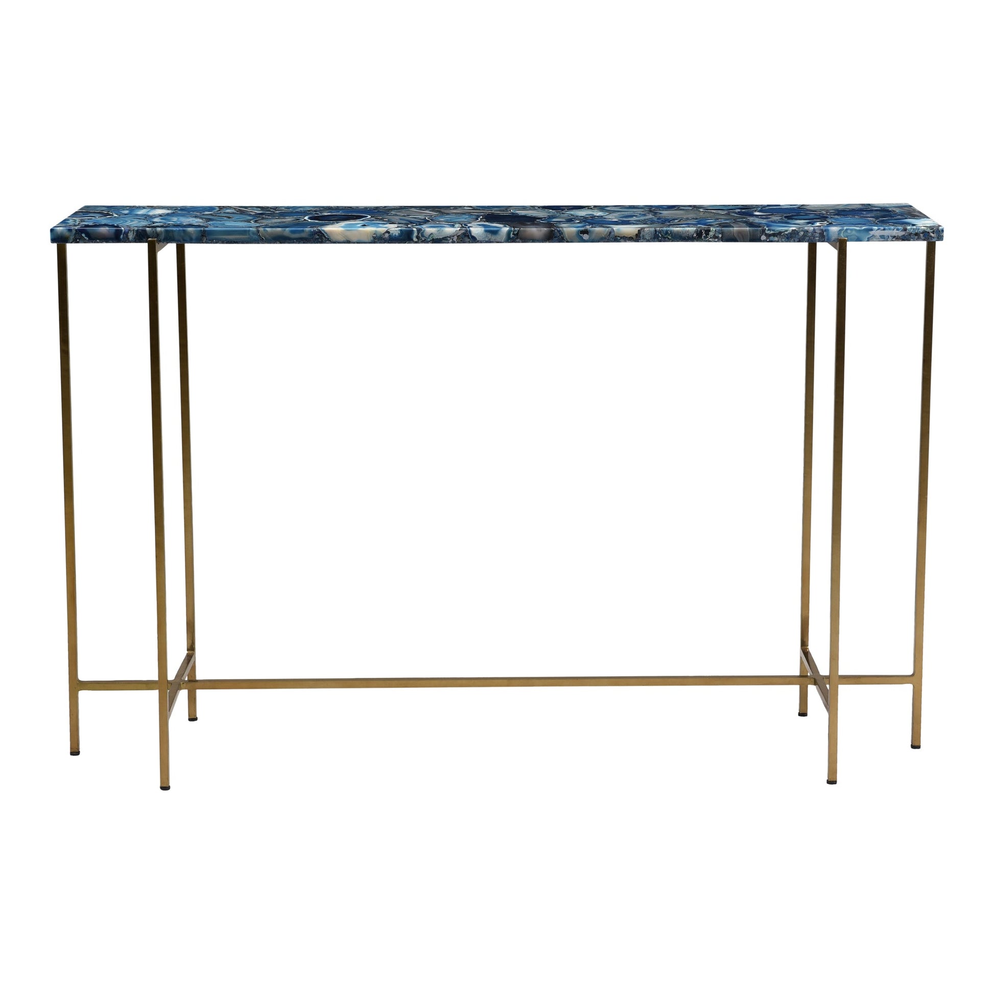 *BLUE AGATE CONSOLE TABLE-0