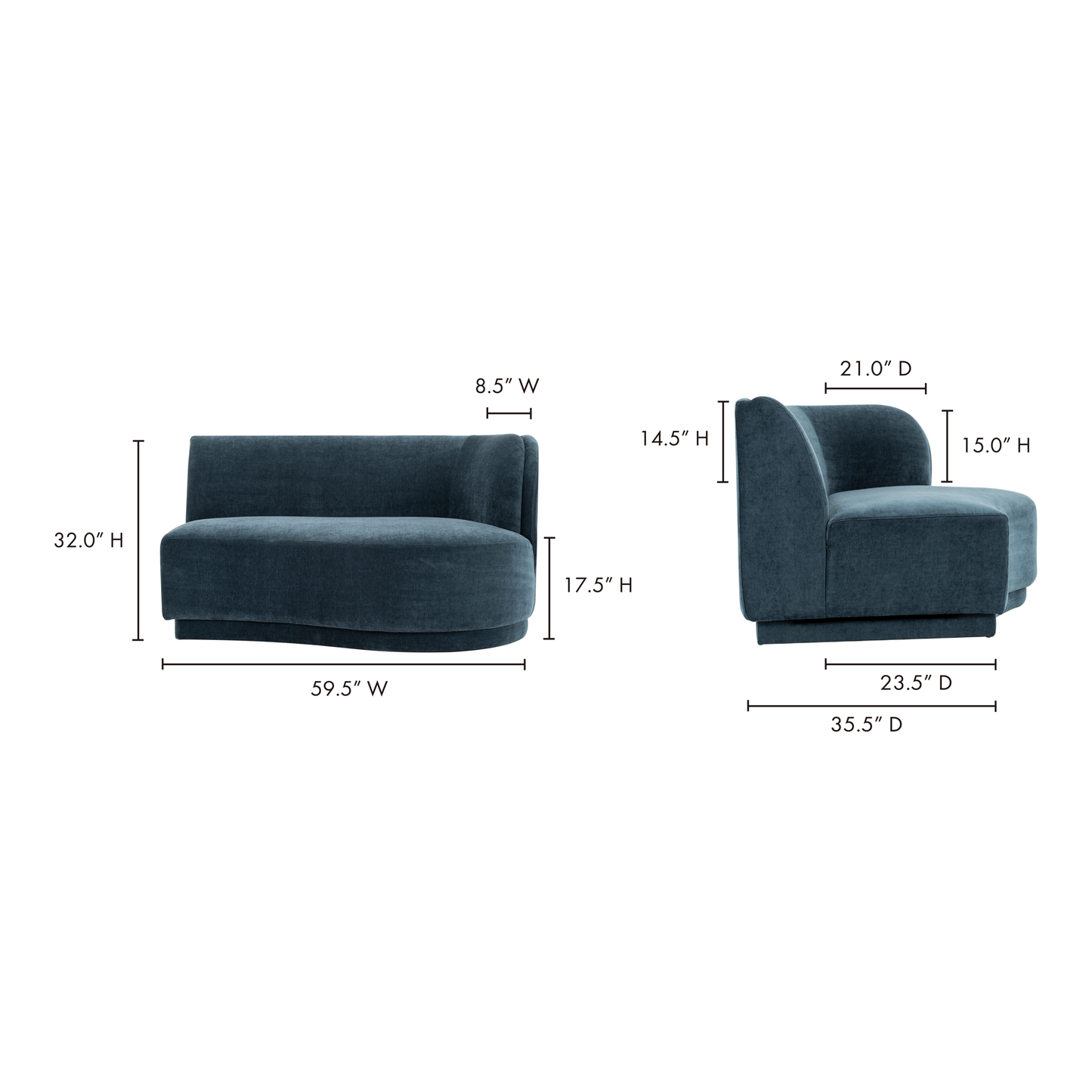 YOON 2 SEAT SOFA RIGHT NIGHTSHADE BLUE-7