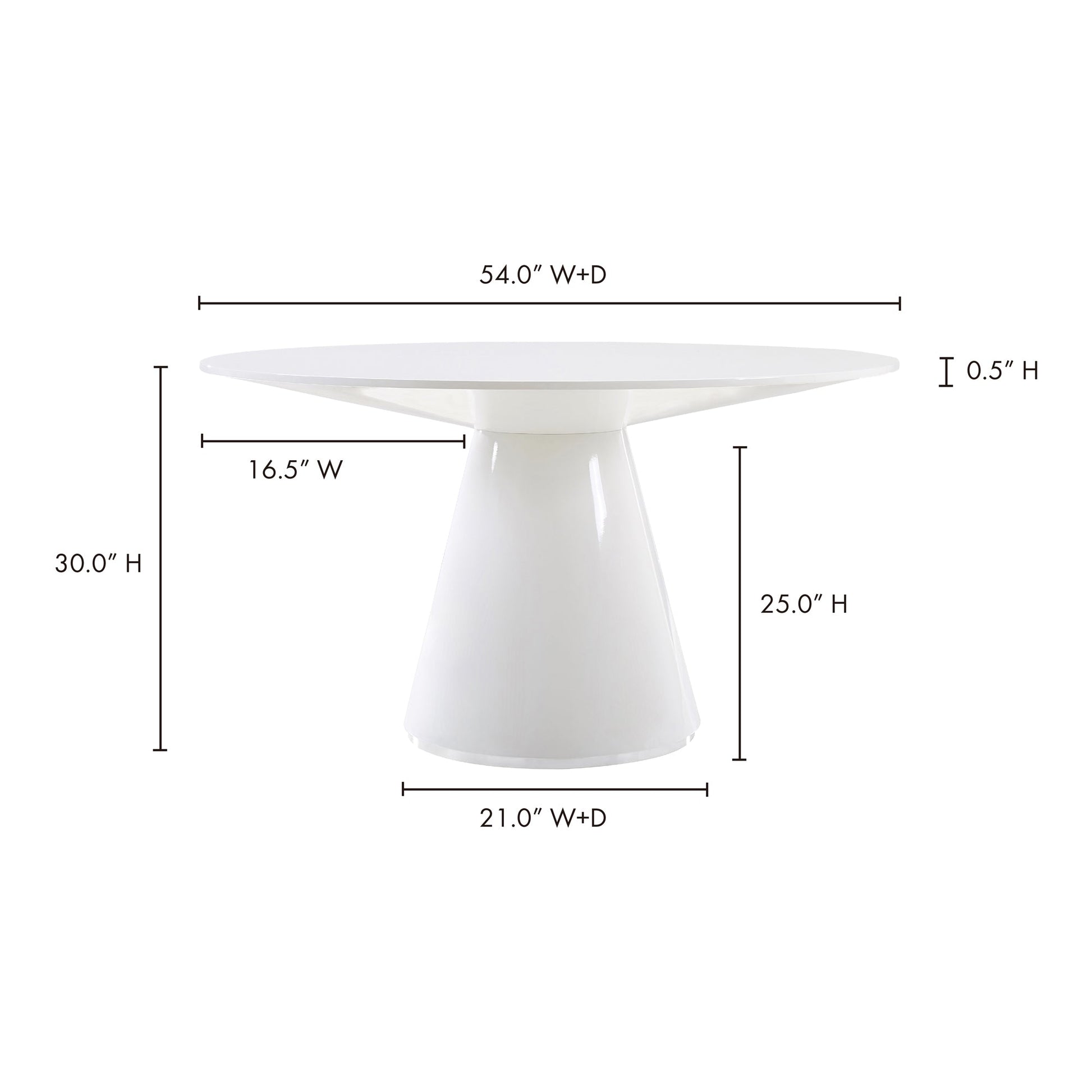 OTAGO DINING TABLE 54in ROUND WHITE-7