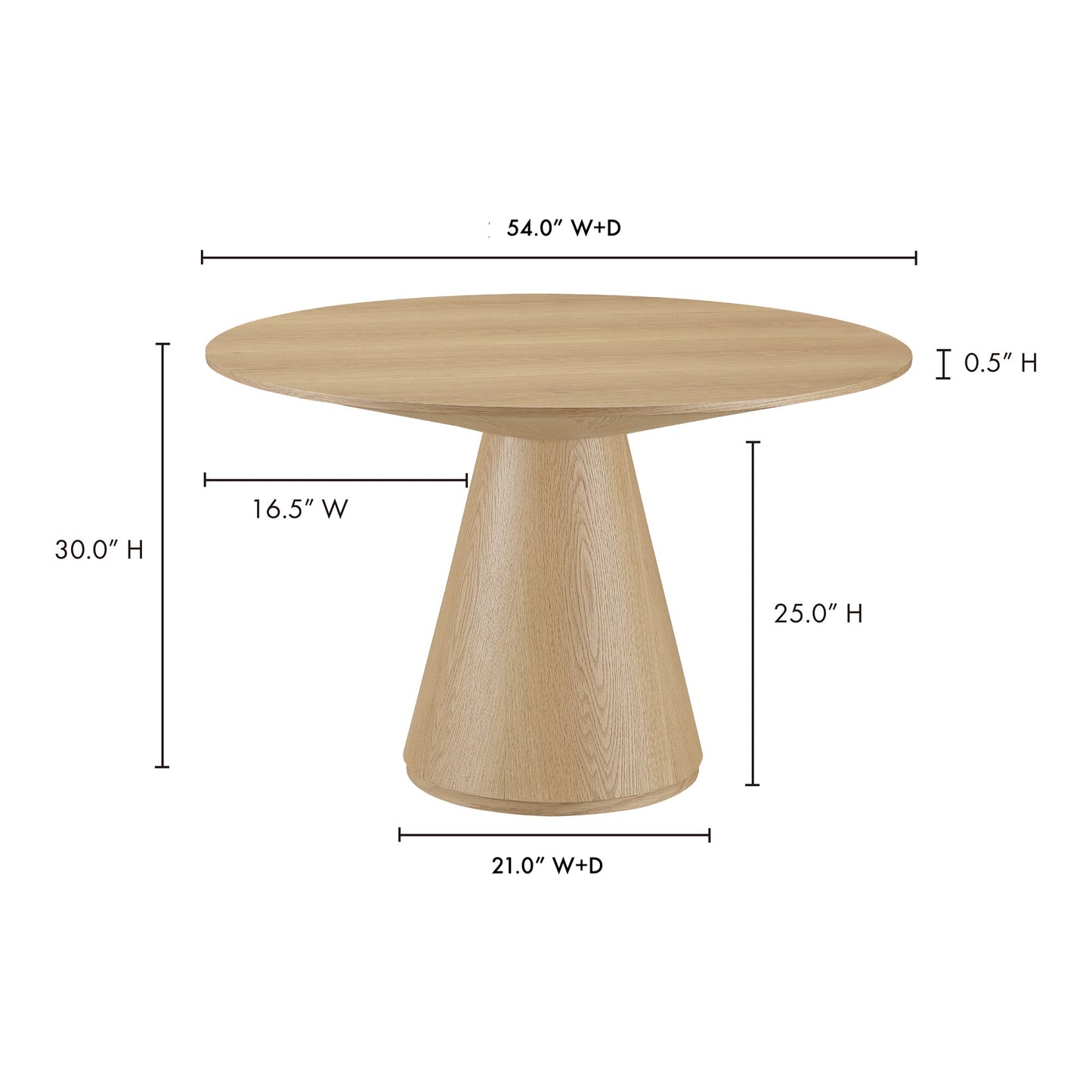 OTAGO DINING TABLE 54IN ROUND OAK-7