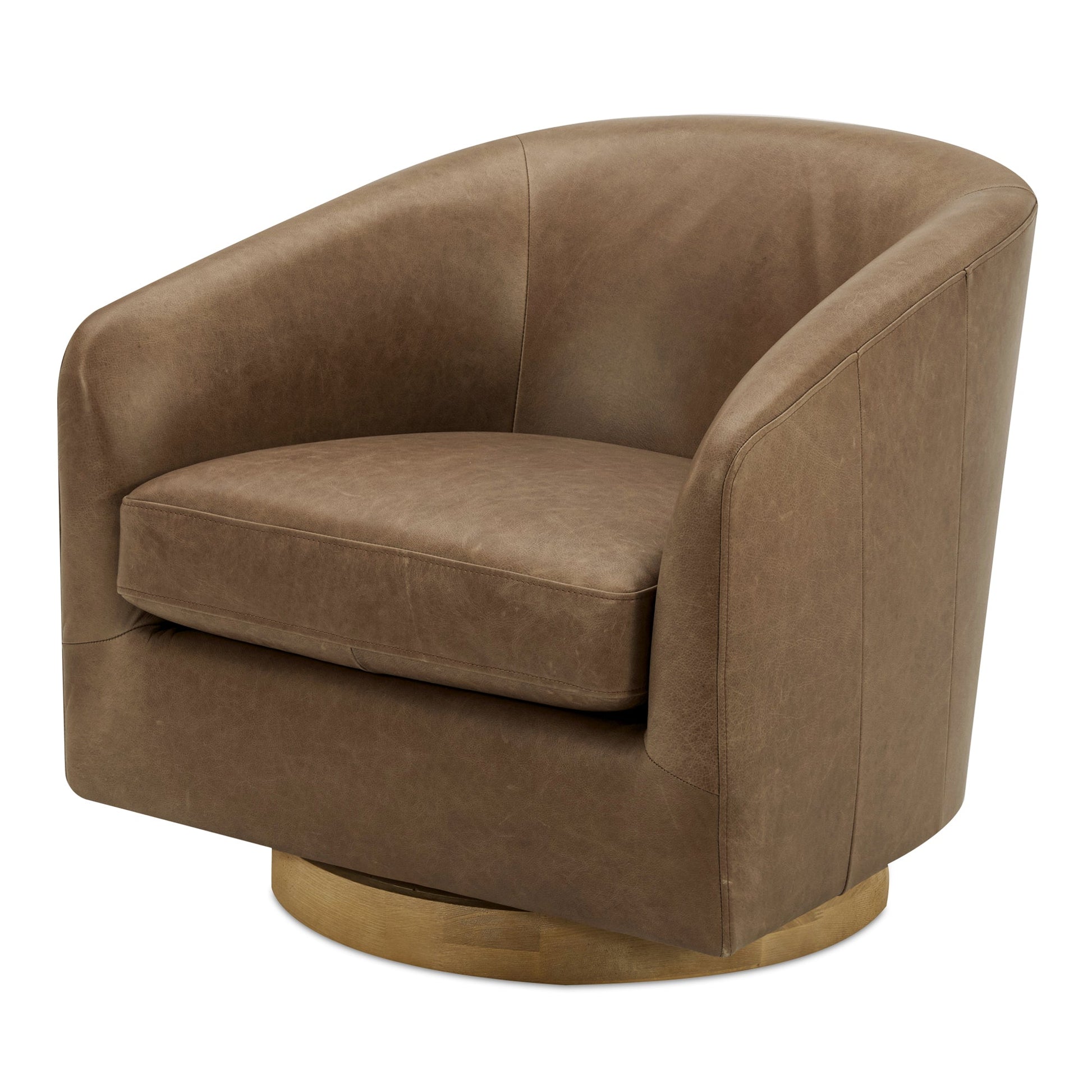 OSCY LEATHER SWIVEL CHAIR TAN-1