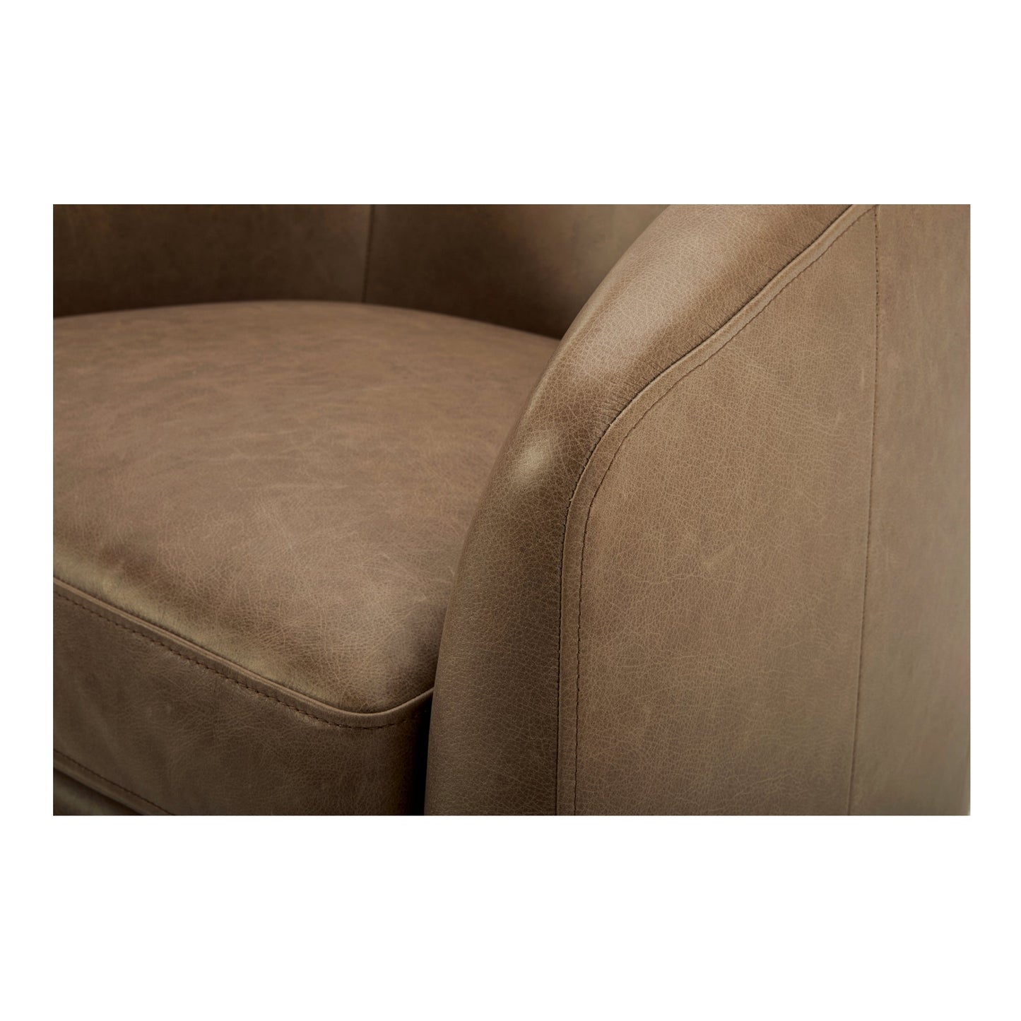 OSCY LEATHER SWIVEL CHAIR TAN-4