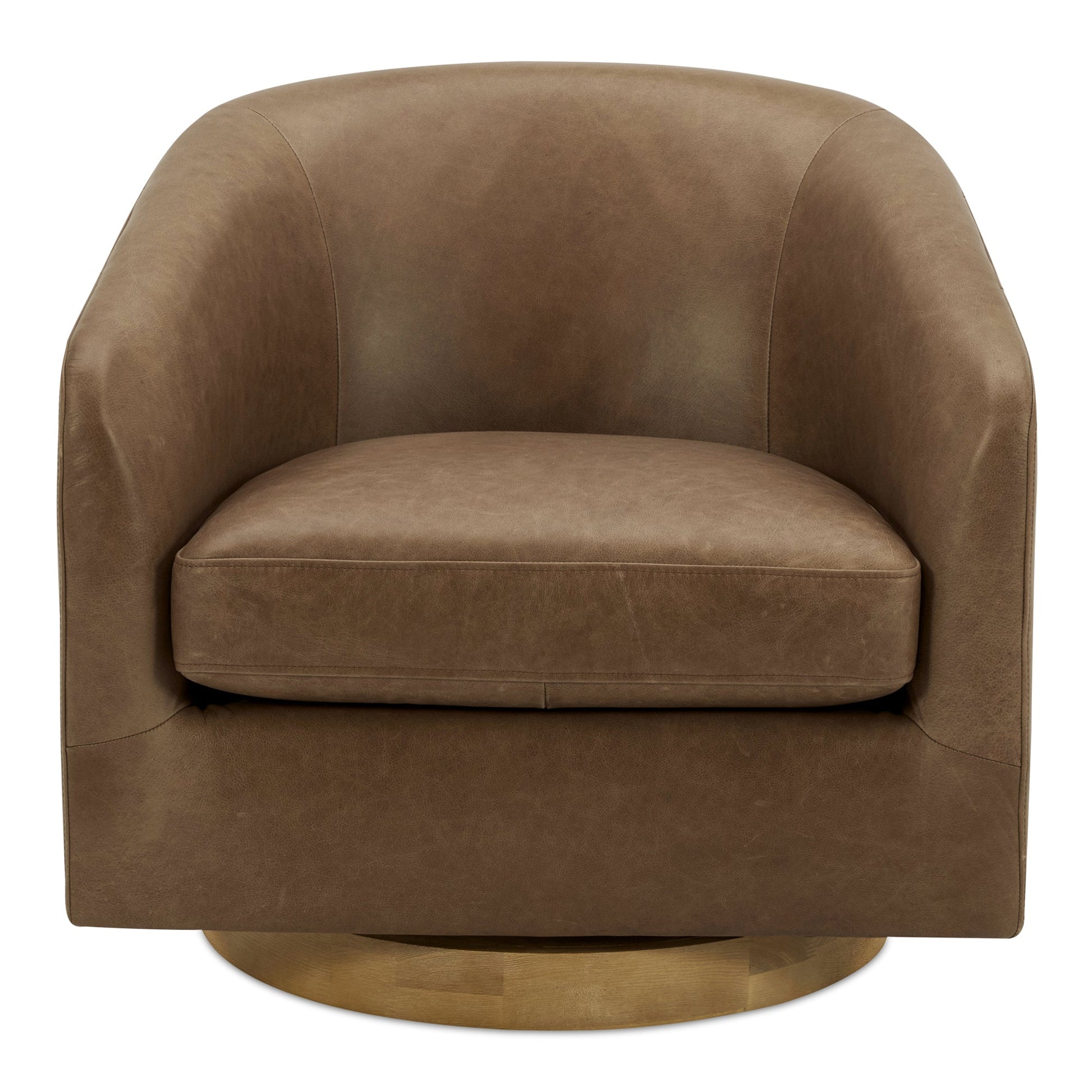 OSCY LEATHER SWIVEL CHAIR TAN-0