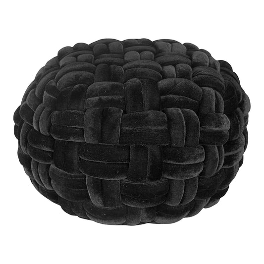 PJ VELVET POUF BLACK-0