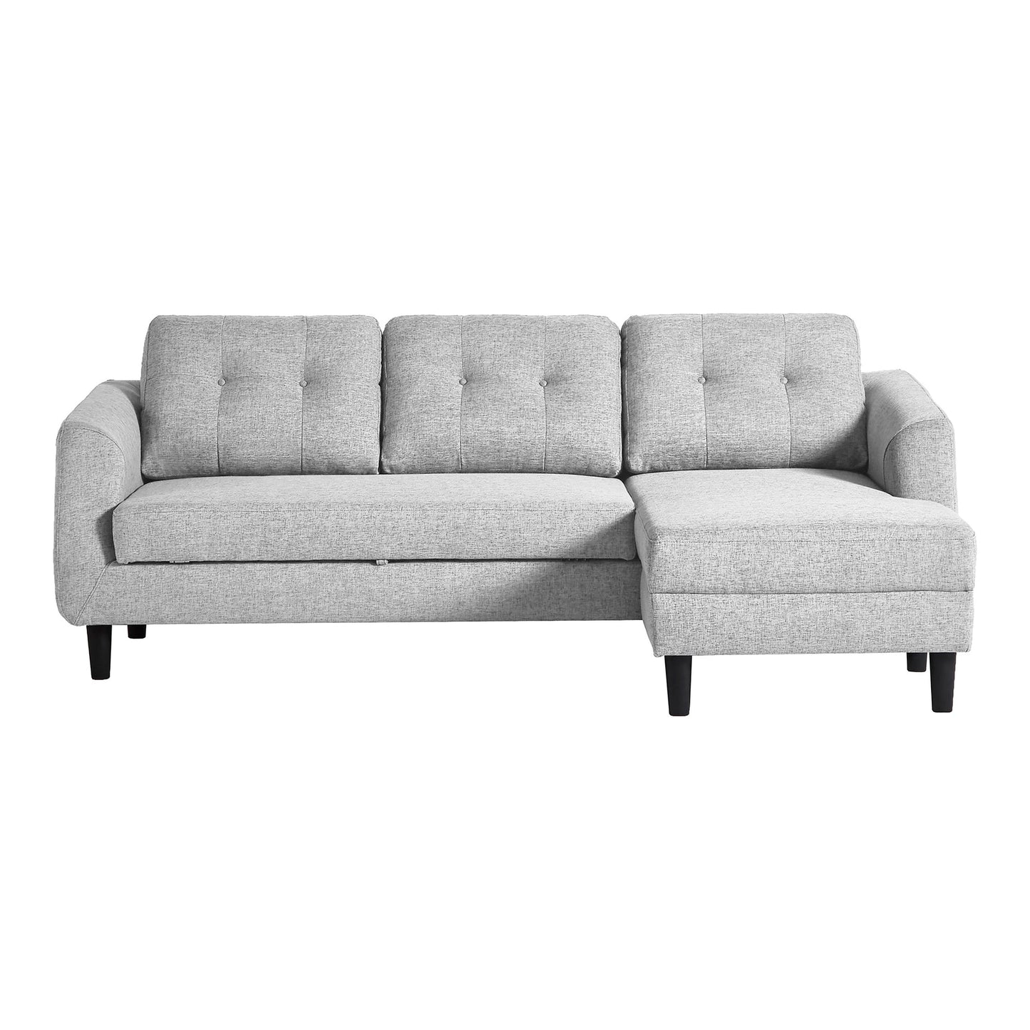 *BELAGIO SOFA BED WITH CHAISE LIGHT GREY RIGHT-0