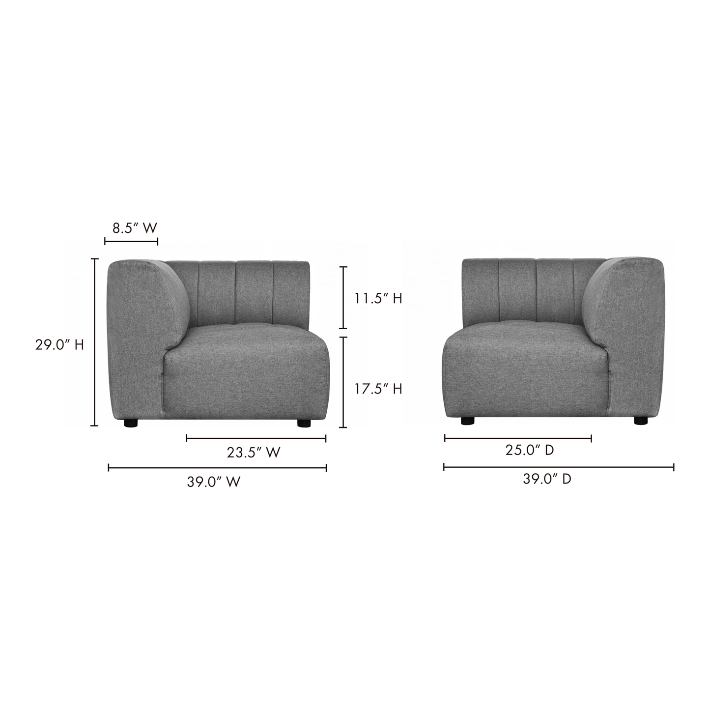 LYRIC CORNER CHAIR GREY-8