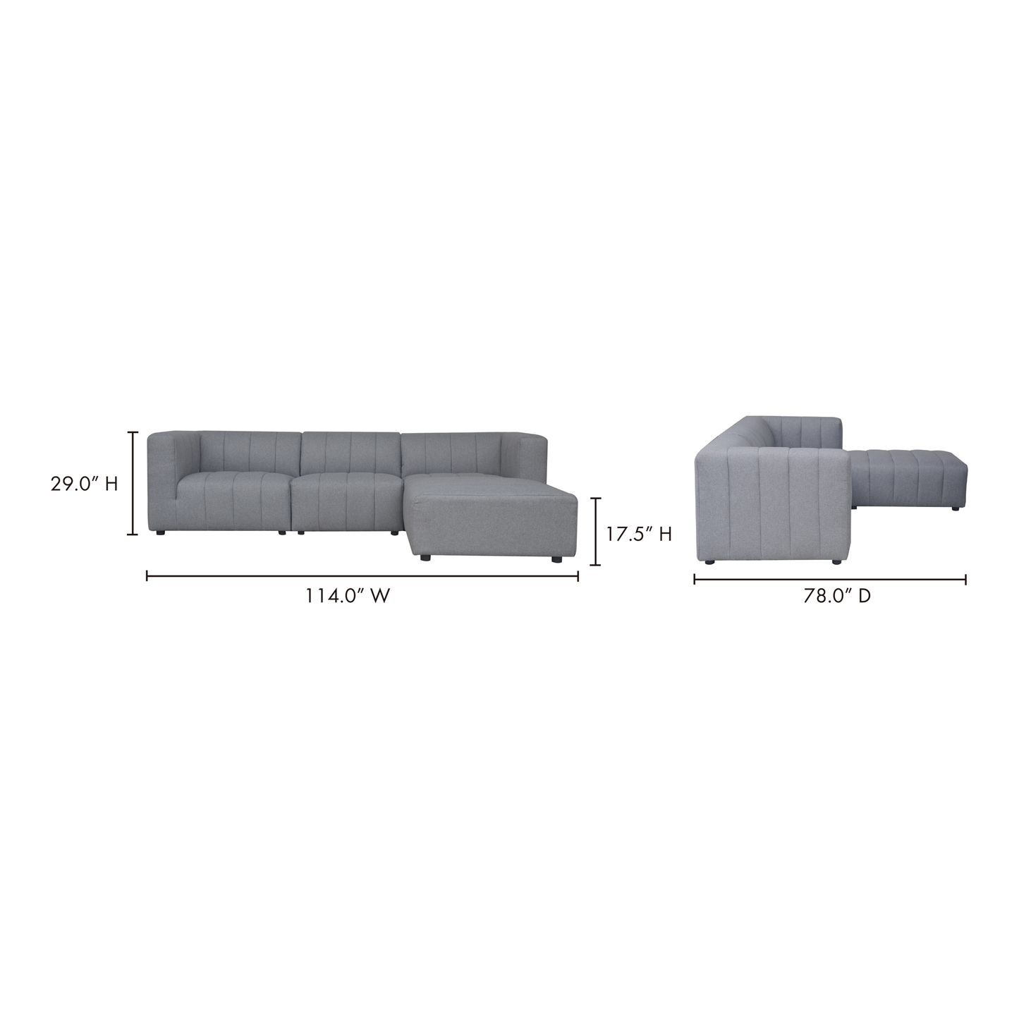 LYRIC LOUNGE MODULAR SECTIONAL GREY-7