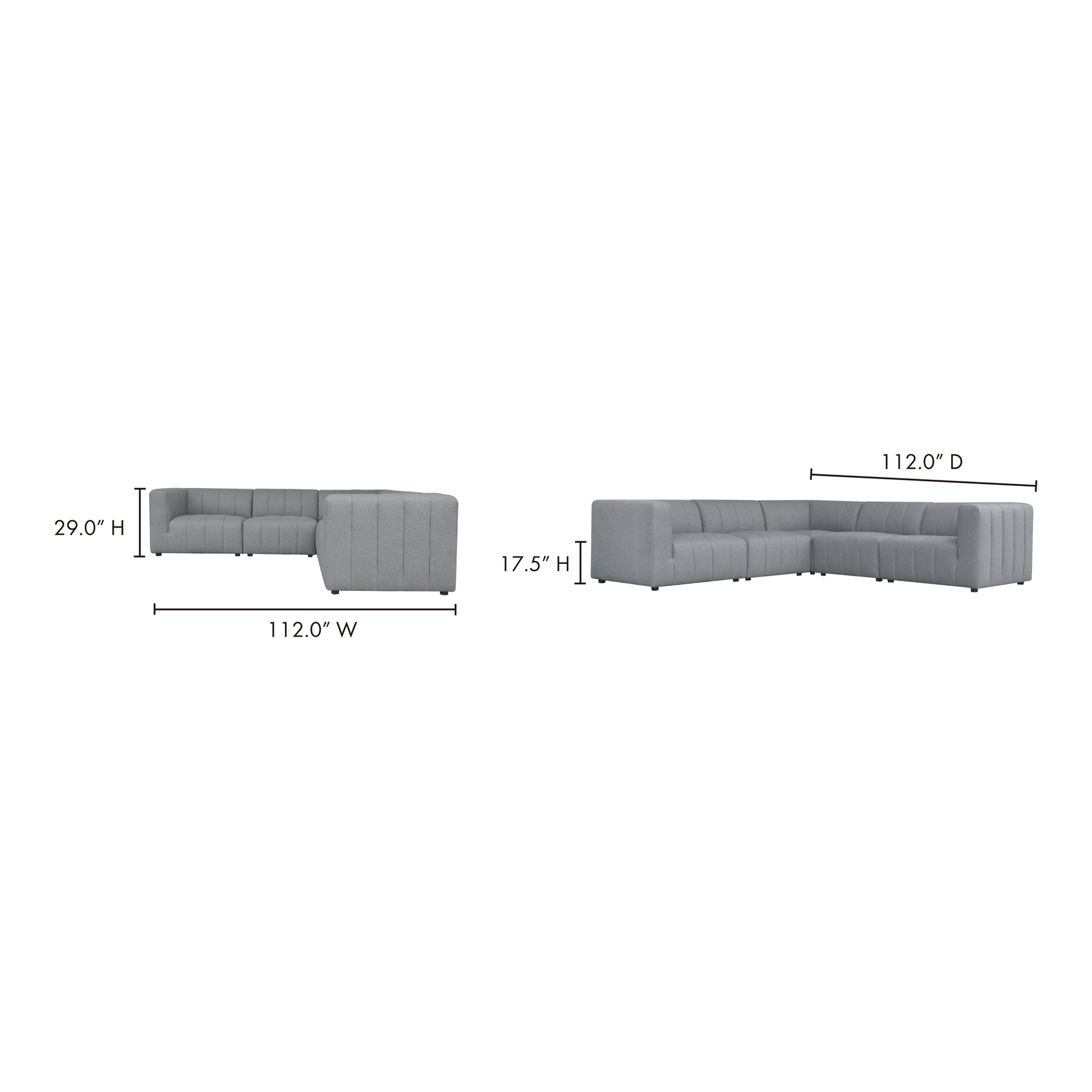 LYRIC CLASSIC L MODULAR SECTIONAL GREY-6