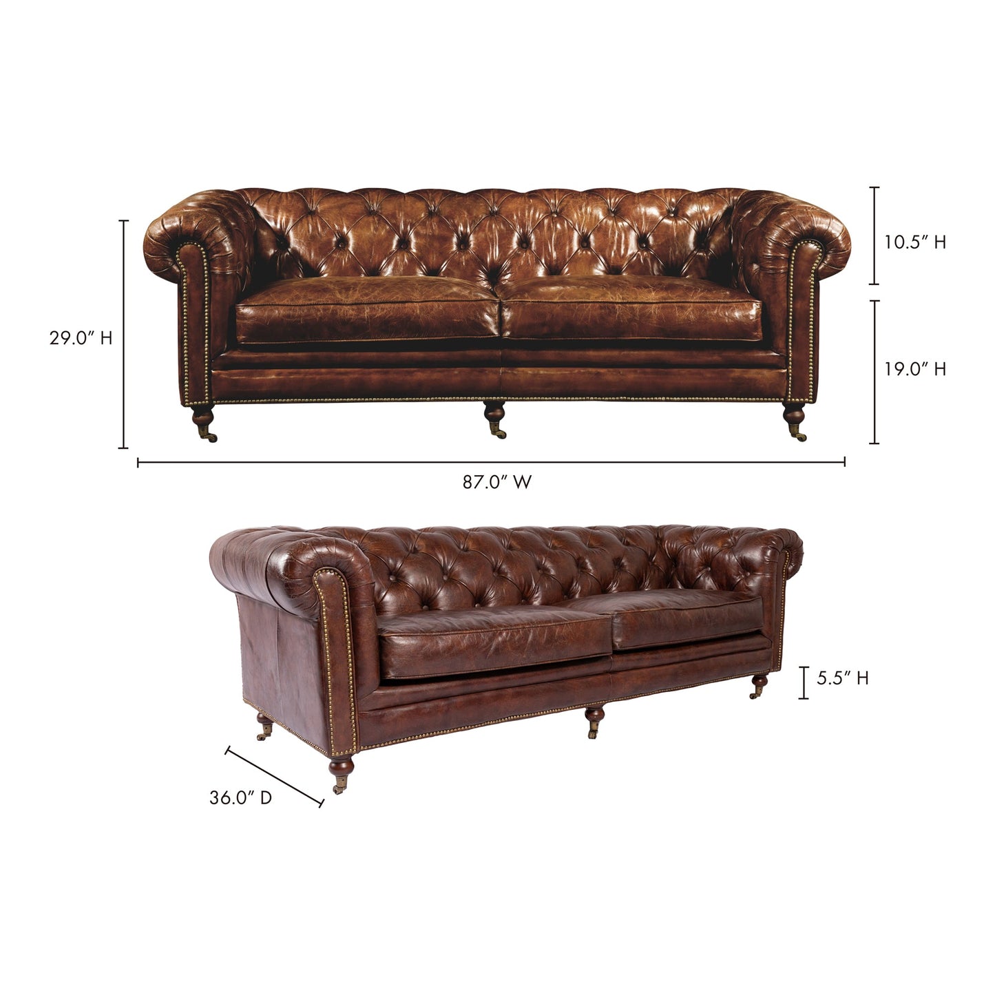 BIRMINGHAM SOFA DARK BROWN LEATHER-7