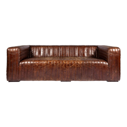 CASTLE SOFA DARK BROWN LEATHER-0