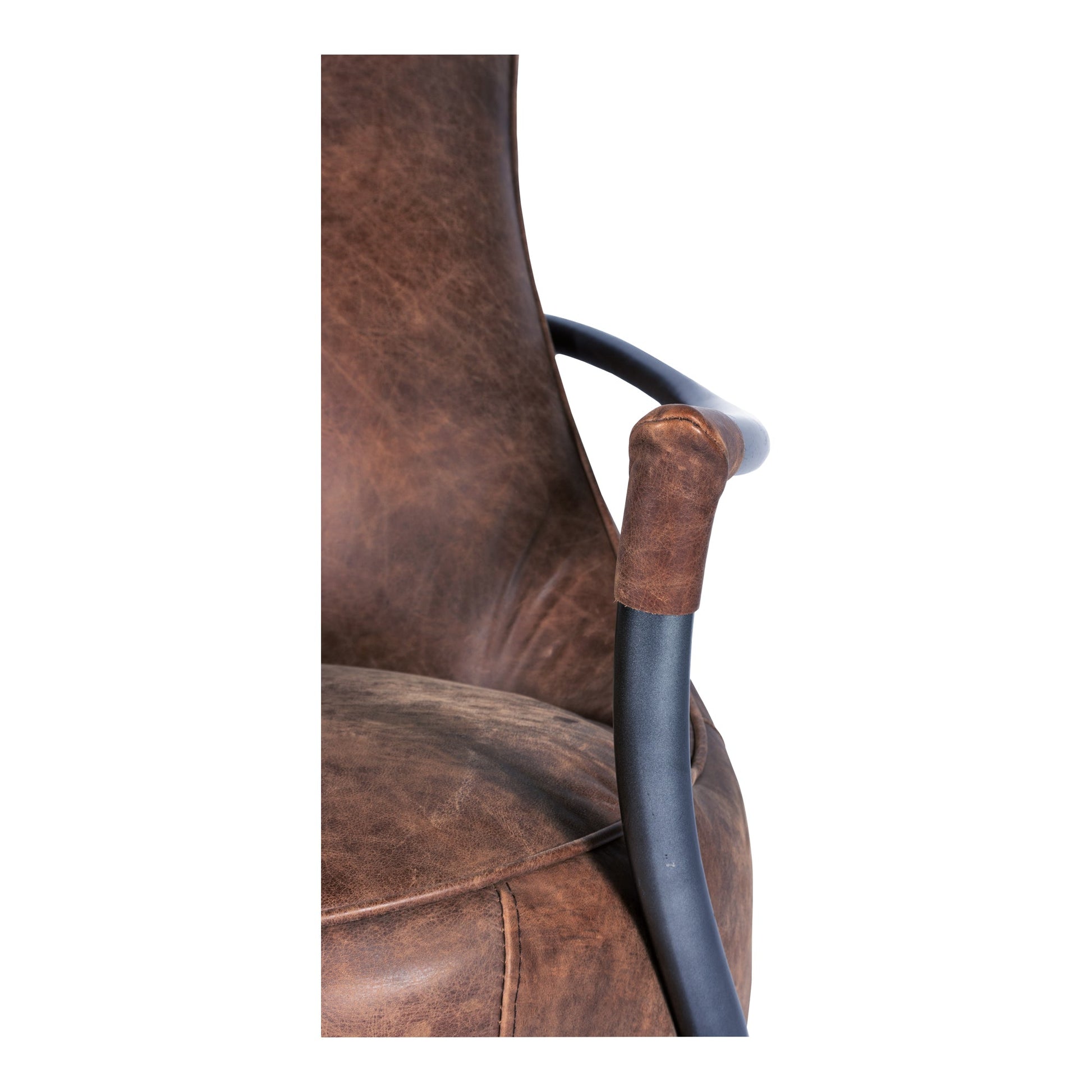 CARLISLE CLUB CHAIR GRAZED BROWN LEATHER-5