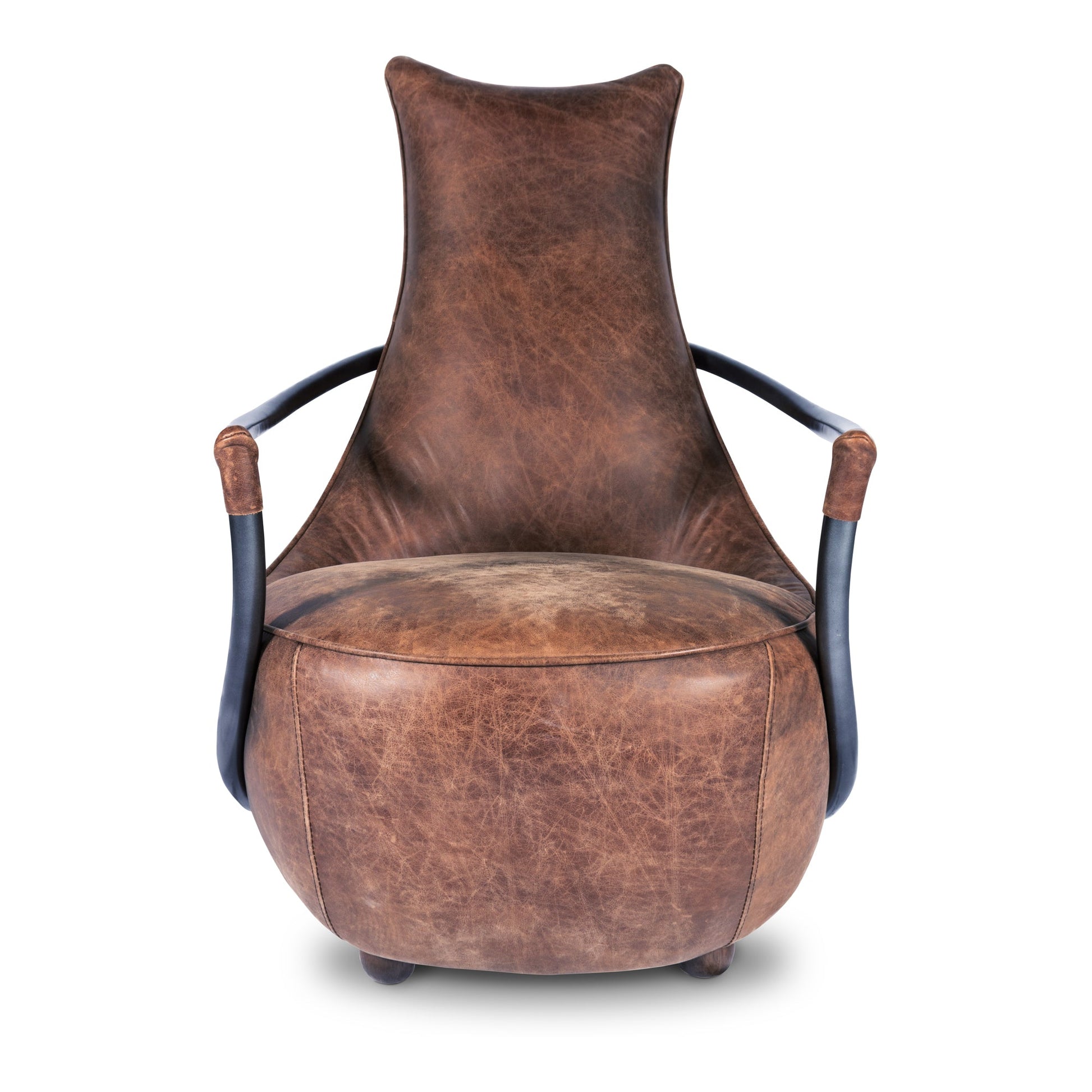 CARLISLE CLUB CHAIR GRAZED BROWN LEATHER-0