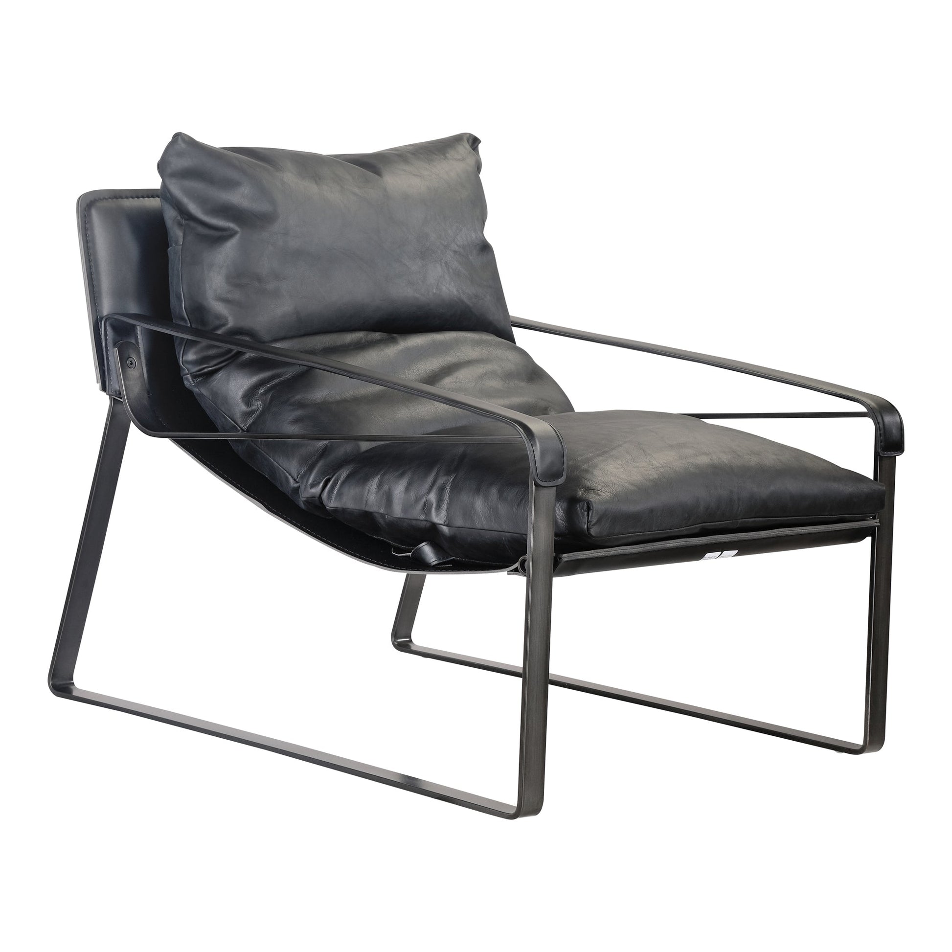 CONNOR CLUB CHAIR ONYX BLACK LEATHER-1