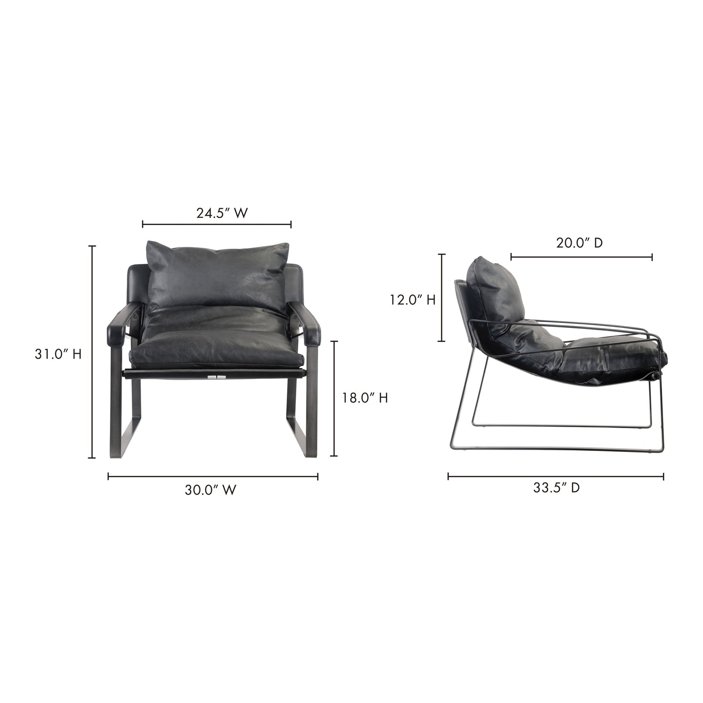 CONNOR CLUB CHAIR ONYX BLACK LEATHER-9