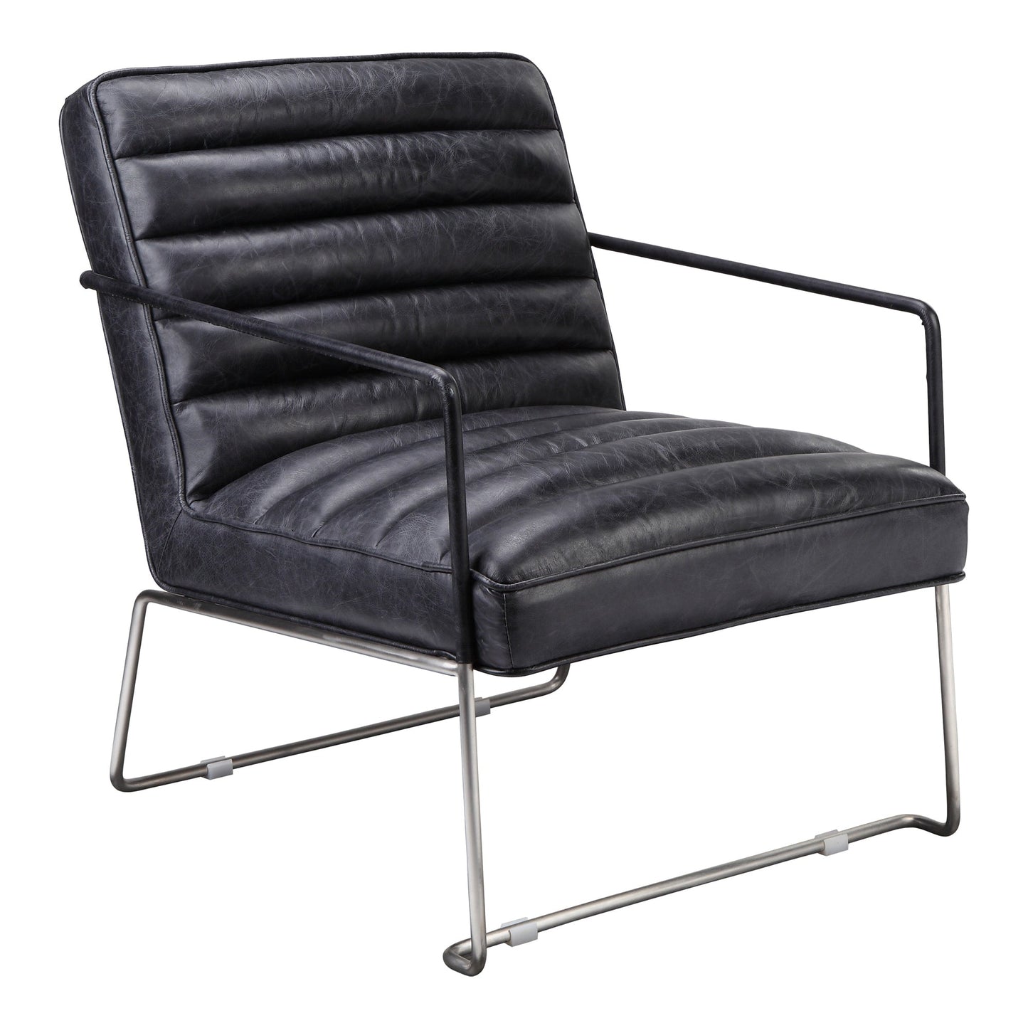 DESMOND CLUB CHAIR ONYX BLACK LEATHER-1