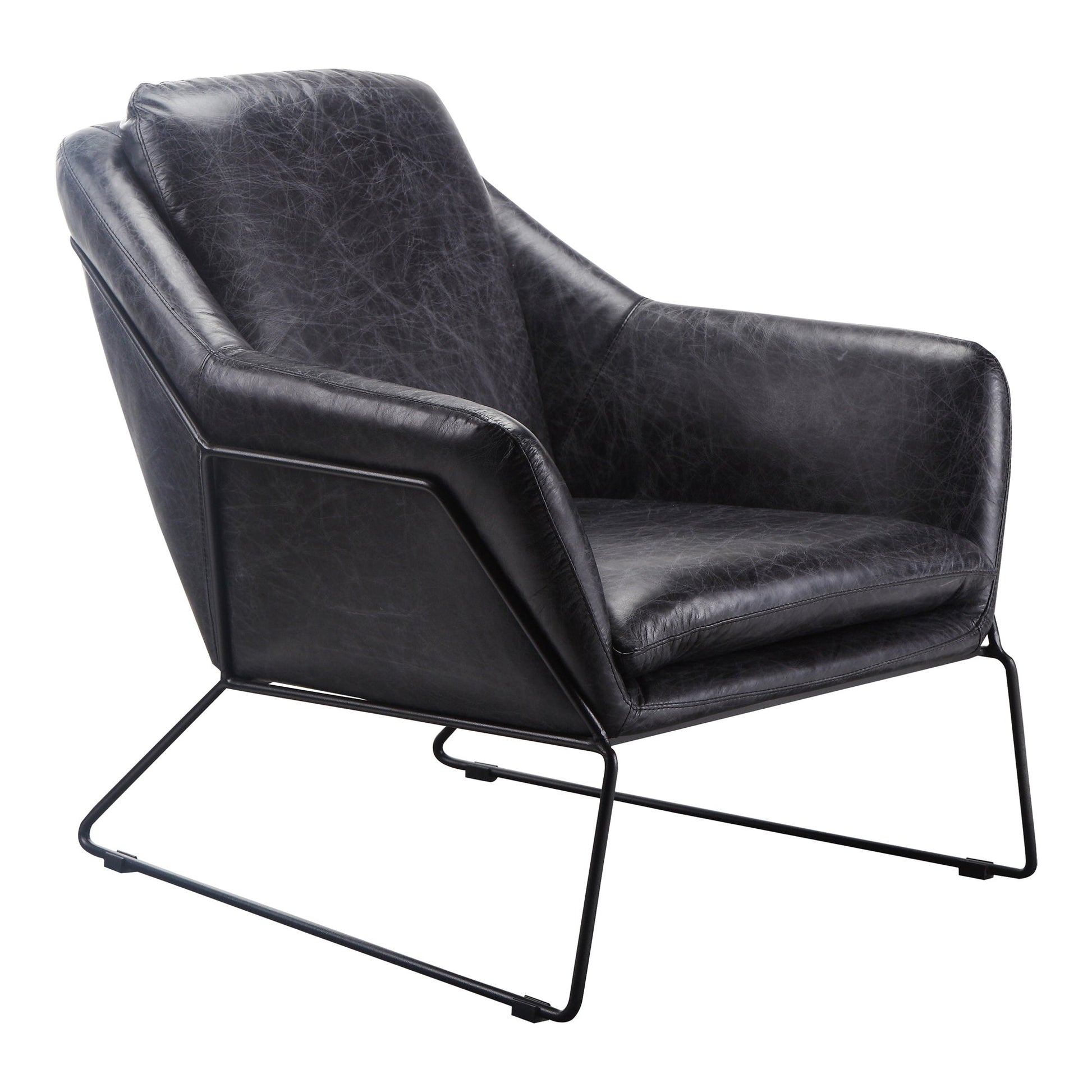 GREER CLUB CHAIR ONYX BLACK LEATHER-1