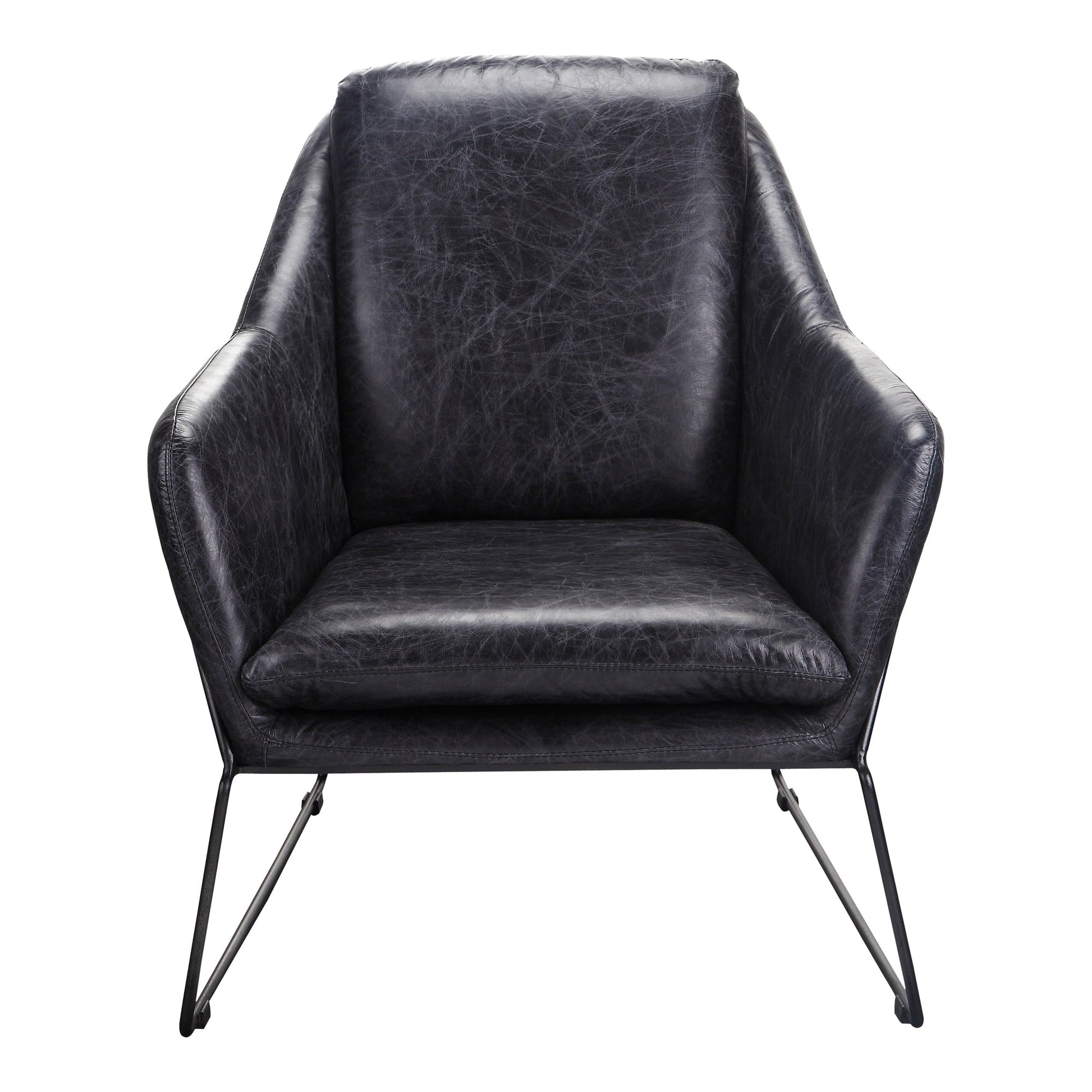 GREER CLUB CHAIR ONYX BLACK LEATHER-0