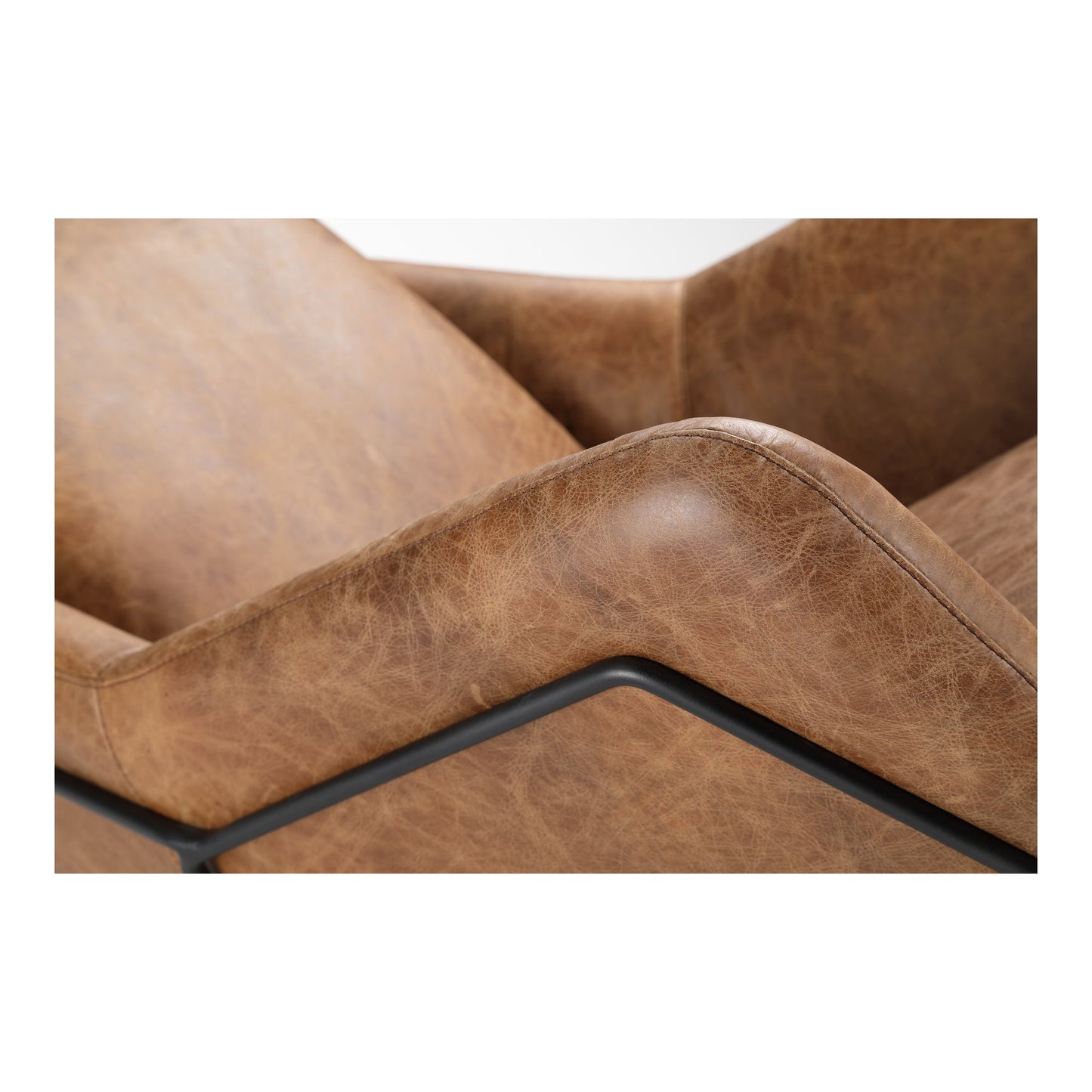 GREER CLUB CHAIR OPEN ROAD BROWN LEATHER-4