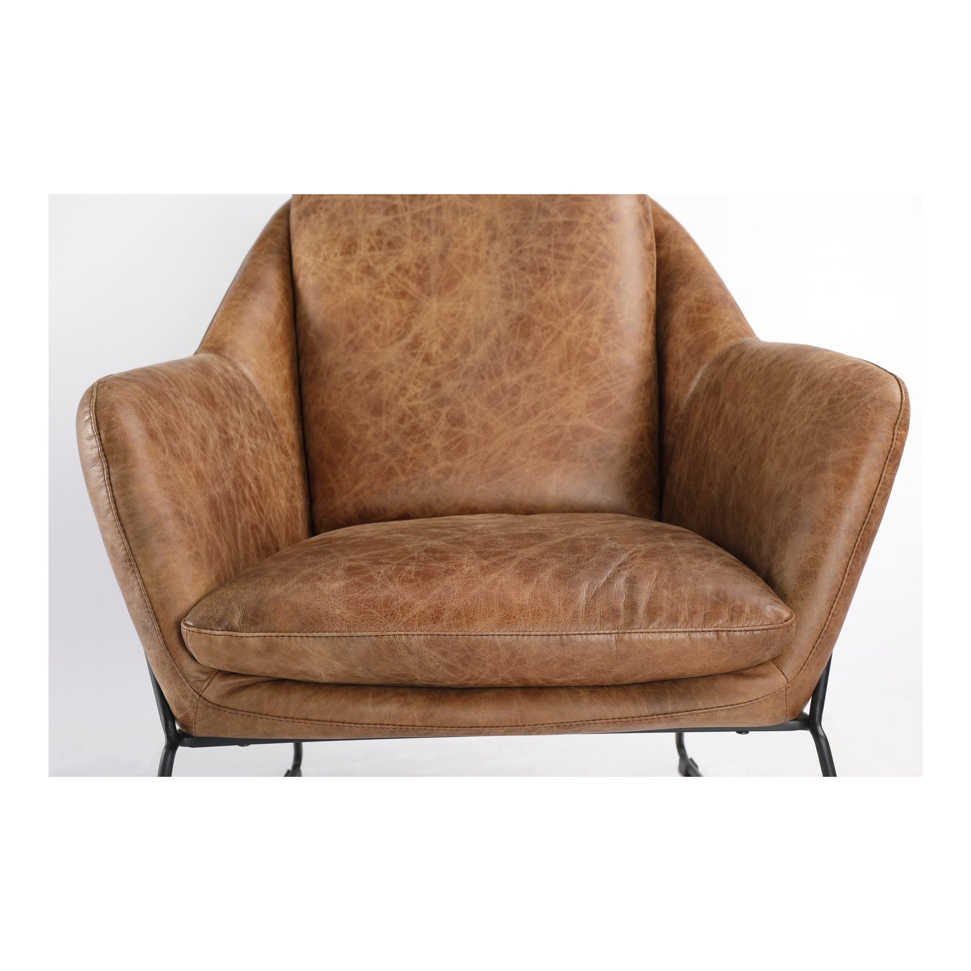 GREER CLUB CHAIR OPEN ROAD BROWN LEATHER-5