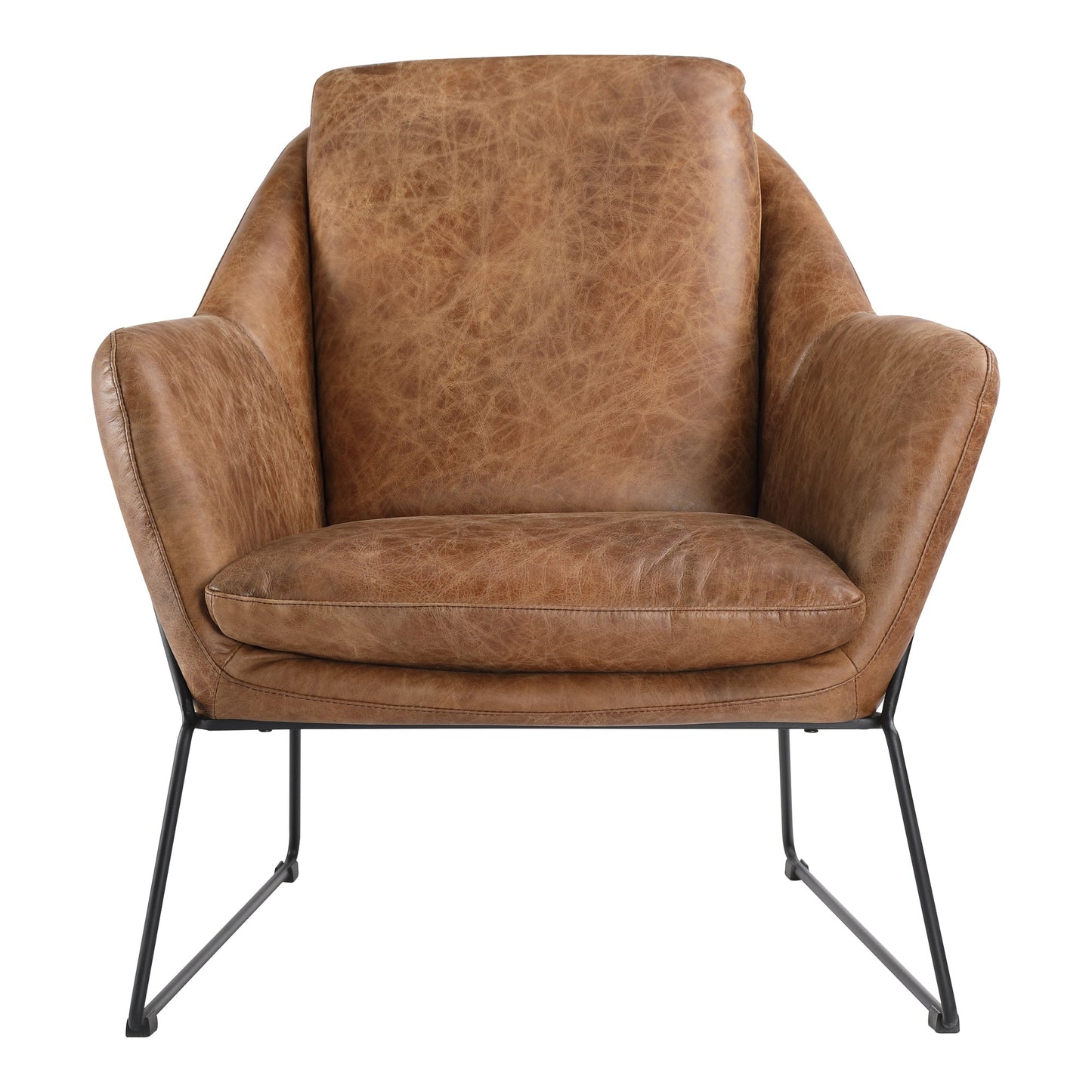 GREER CLUB CHAIR OPEN ROAD BROWN LEATHER-0