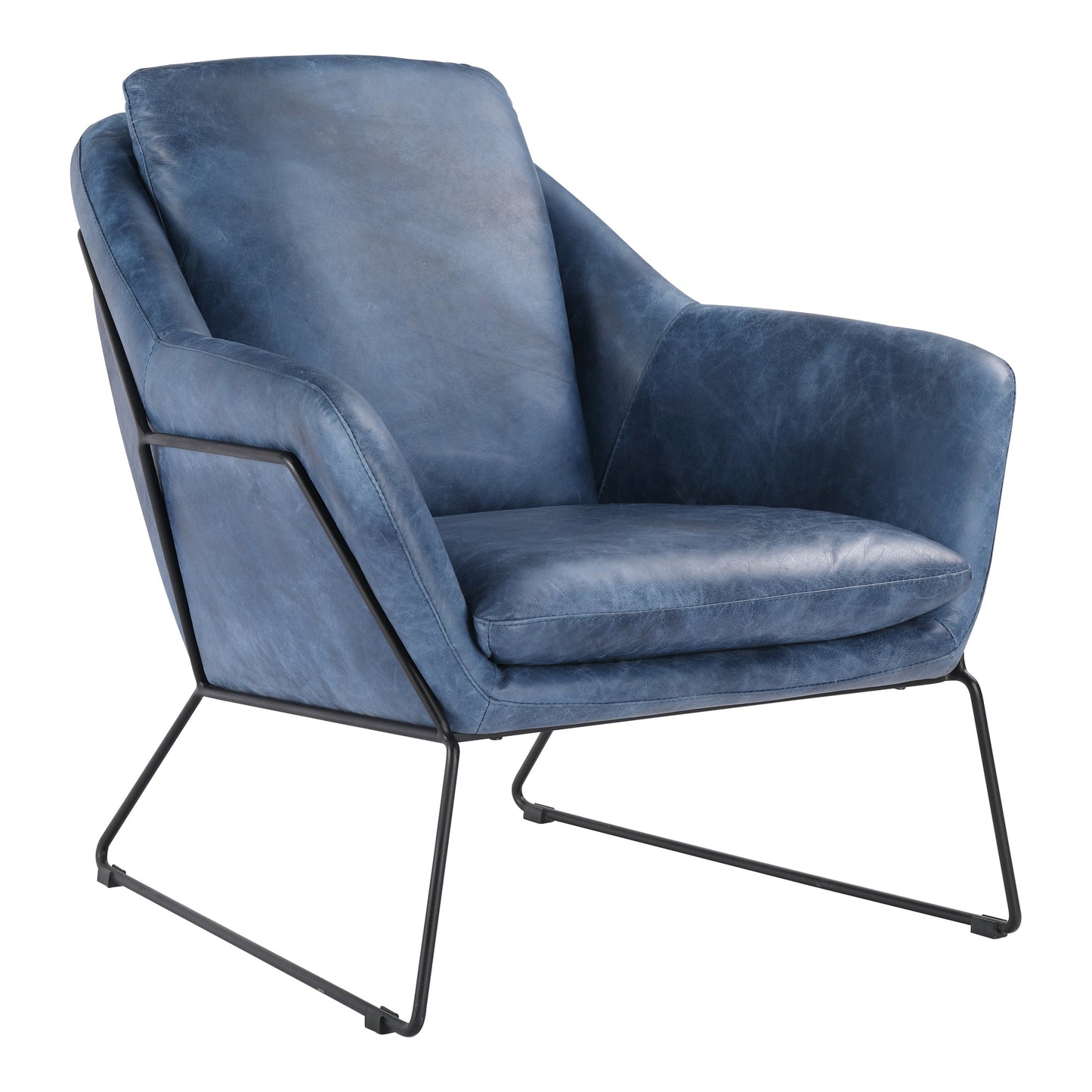 GREER CLUB CHAIR KAISO BLUE LEATHER-1