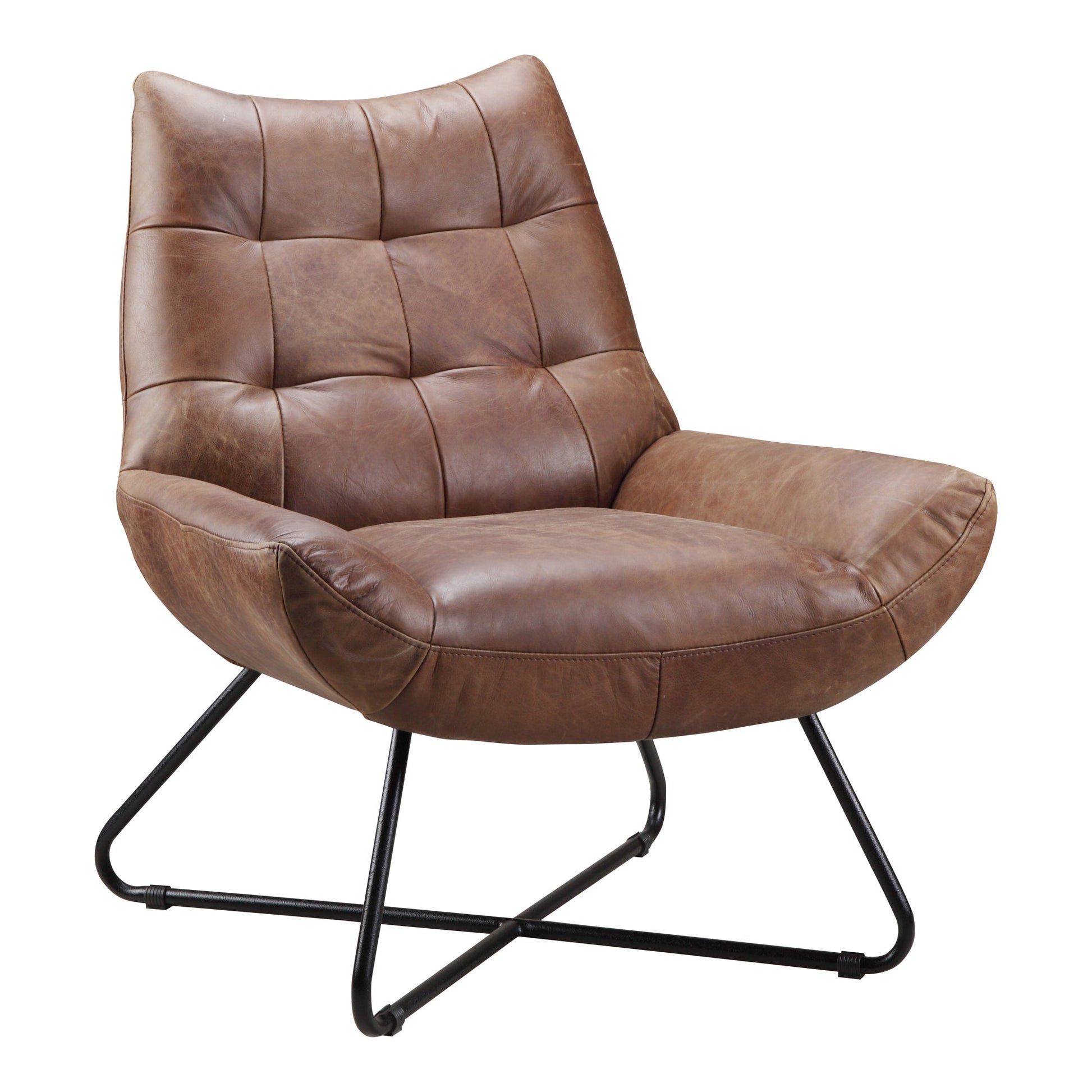 GRADUATE LOUNGE CHAIR OPEN ROAD BROWN LEATHER-1