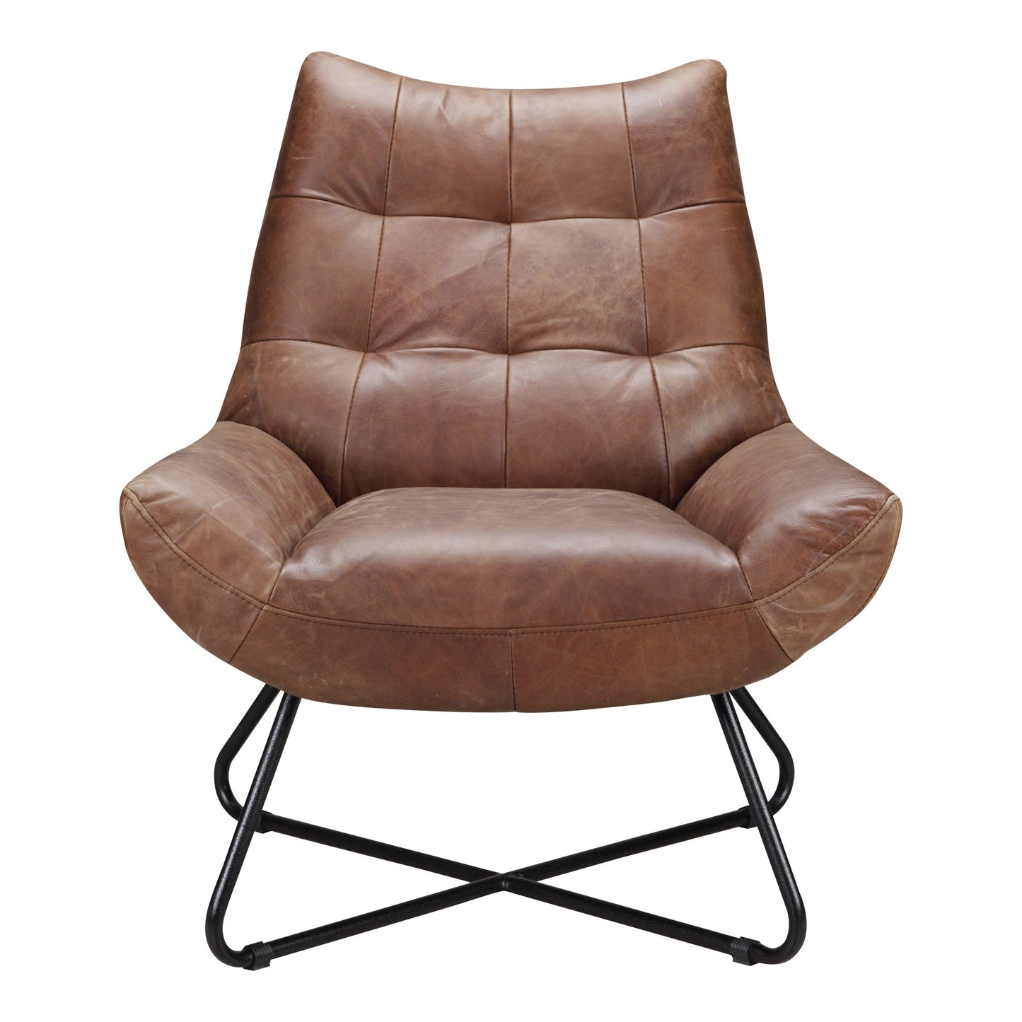 GRADUATE LOUNGE CHAIR OPEN ROAD BROWN LEATHER-0