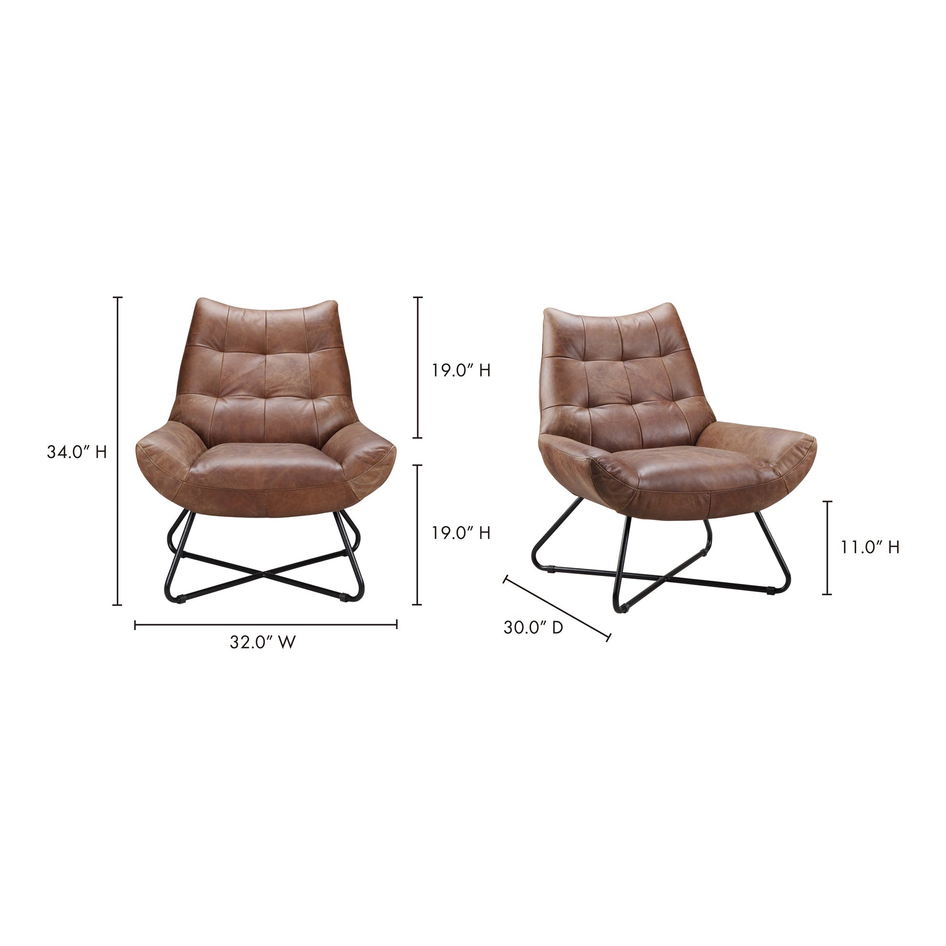 GRADUATE LOUNGE CHAIR OPEN ROAD BROWN LEATHER-7