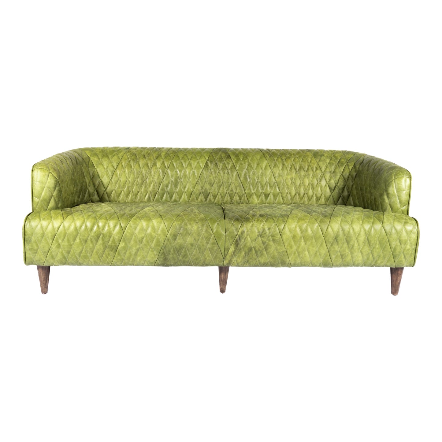 MAGDELAN TUFTED LEATHER SOFA JUNGLE GROVE GREEN LEATHER-0