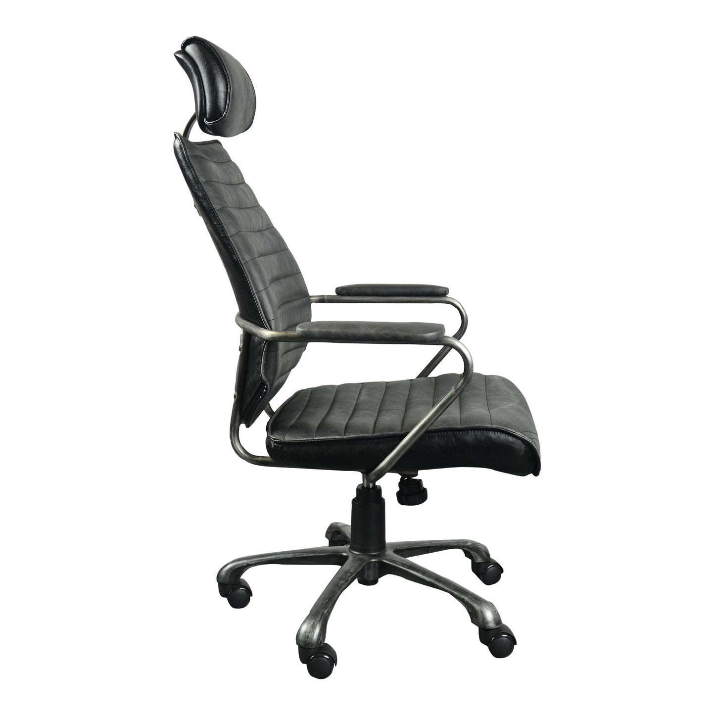 EXECUTIVE SWIVEL OFFICE CHAIR ONYX BLACK LEATHER-2