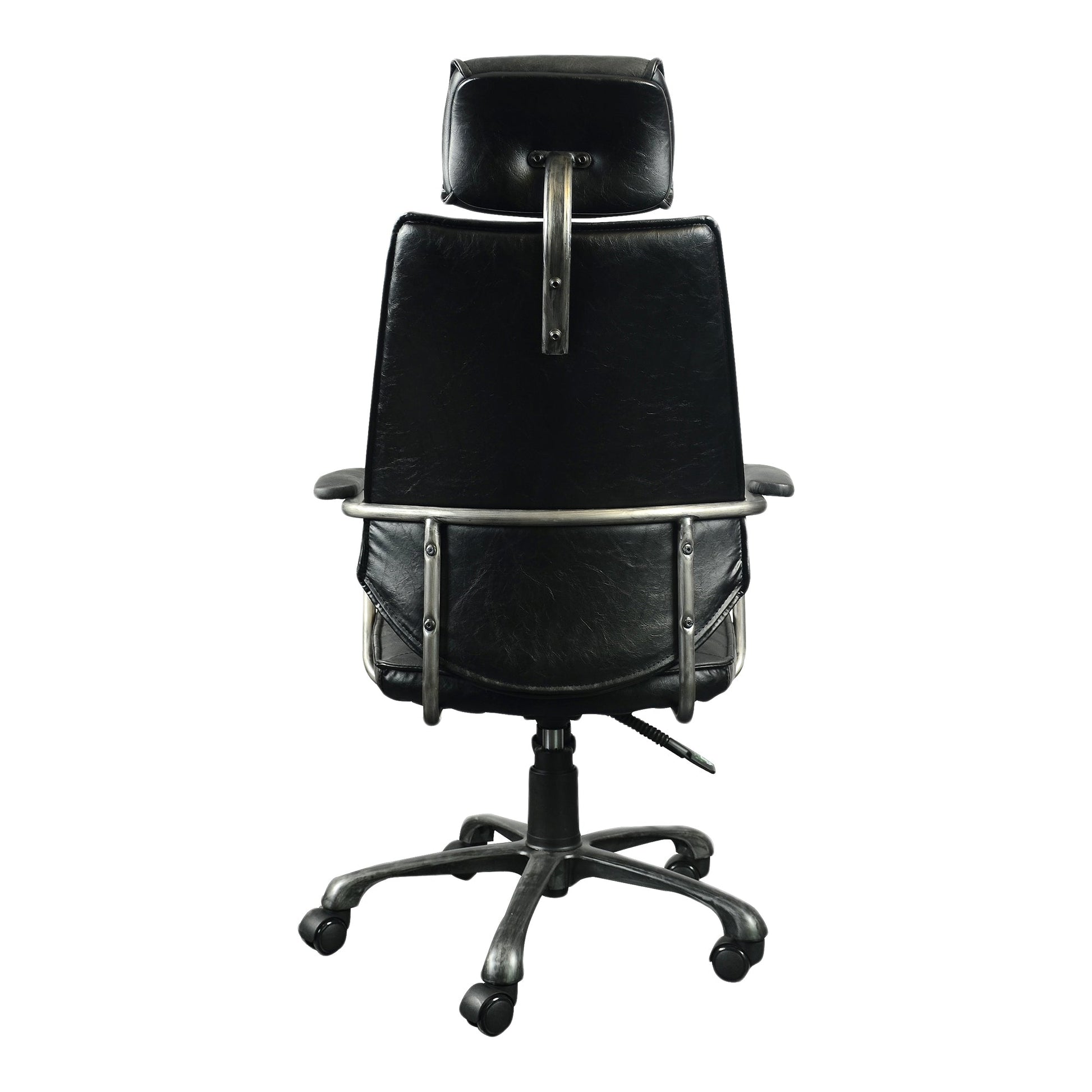 EXECUTIVE SWIVEL OFFICE CHAIR ONYX BLACK LEATHER-3