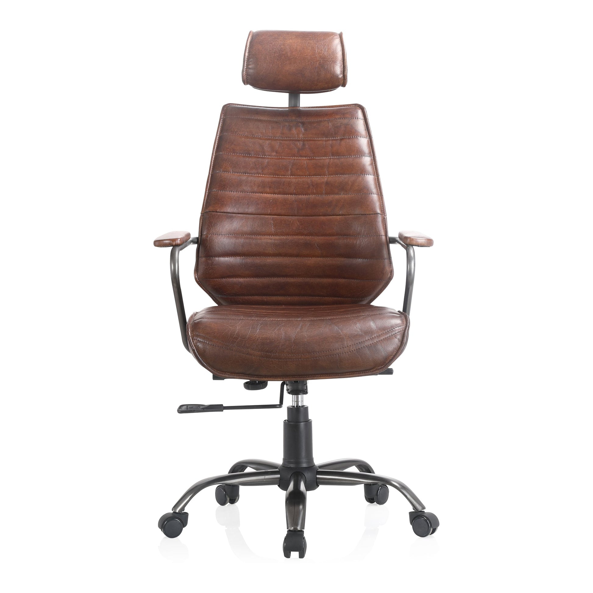 EXECUTIVE OFFICE CHAIR DARK BROWN LEATHER-0