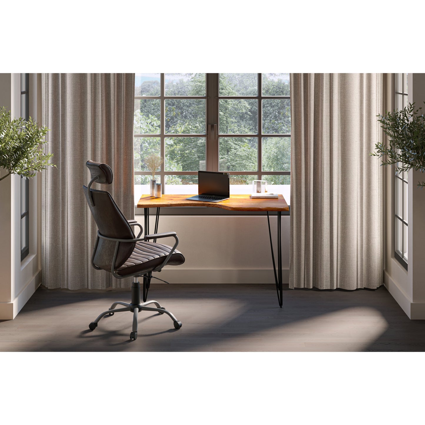 EXECUTIVE OFFICE CHAIR DARK BROWN LEATHER-8