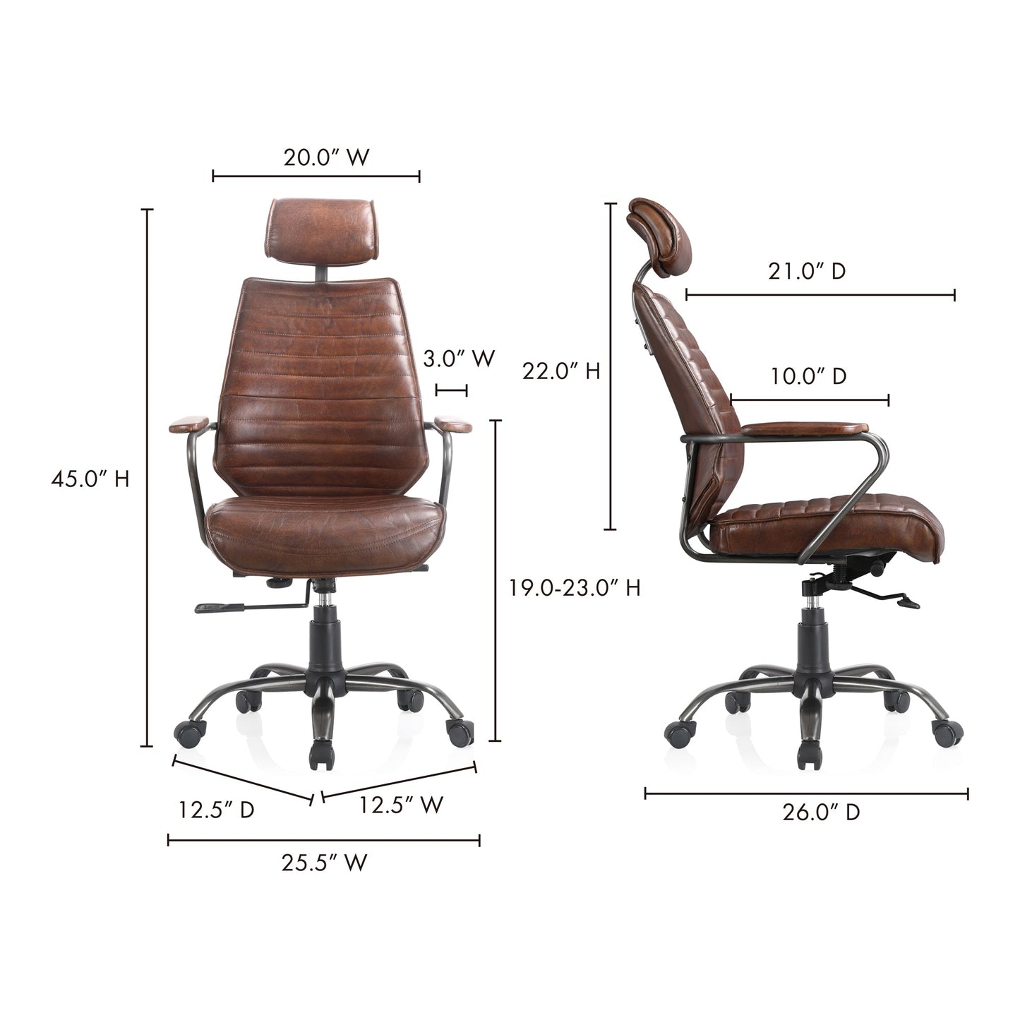 EXECUTIVE OFFICE CHAIR DARK BROWN LEATHER-9