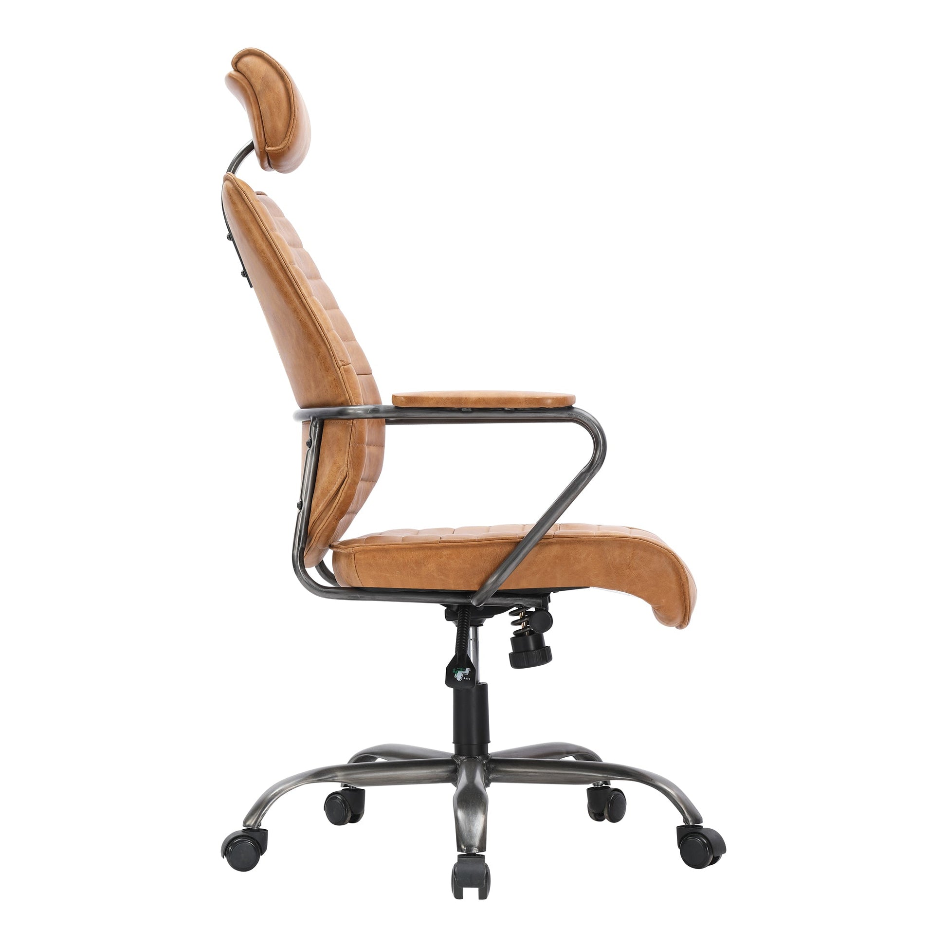 EXECUTIVE SWIVEL OFFICE CHAIR CIGARE TAN LEATHER-2