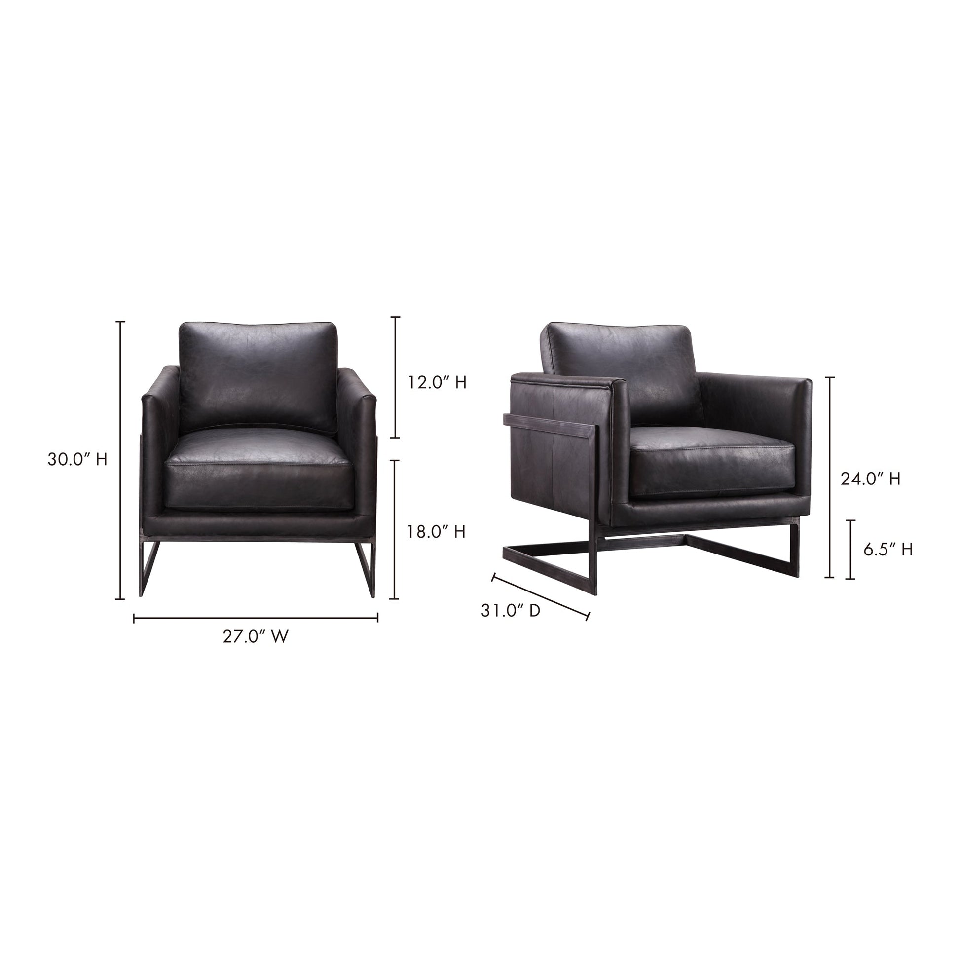 LUXLEY CLUB CHAIR ONYX BLACK LEATHER-4