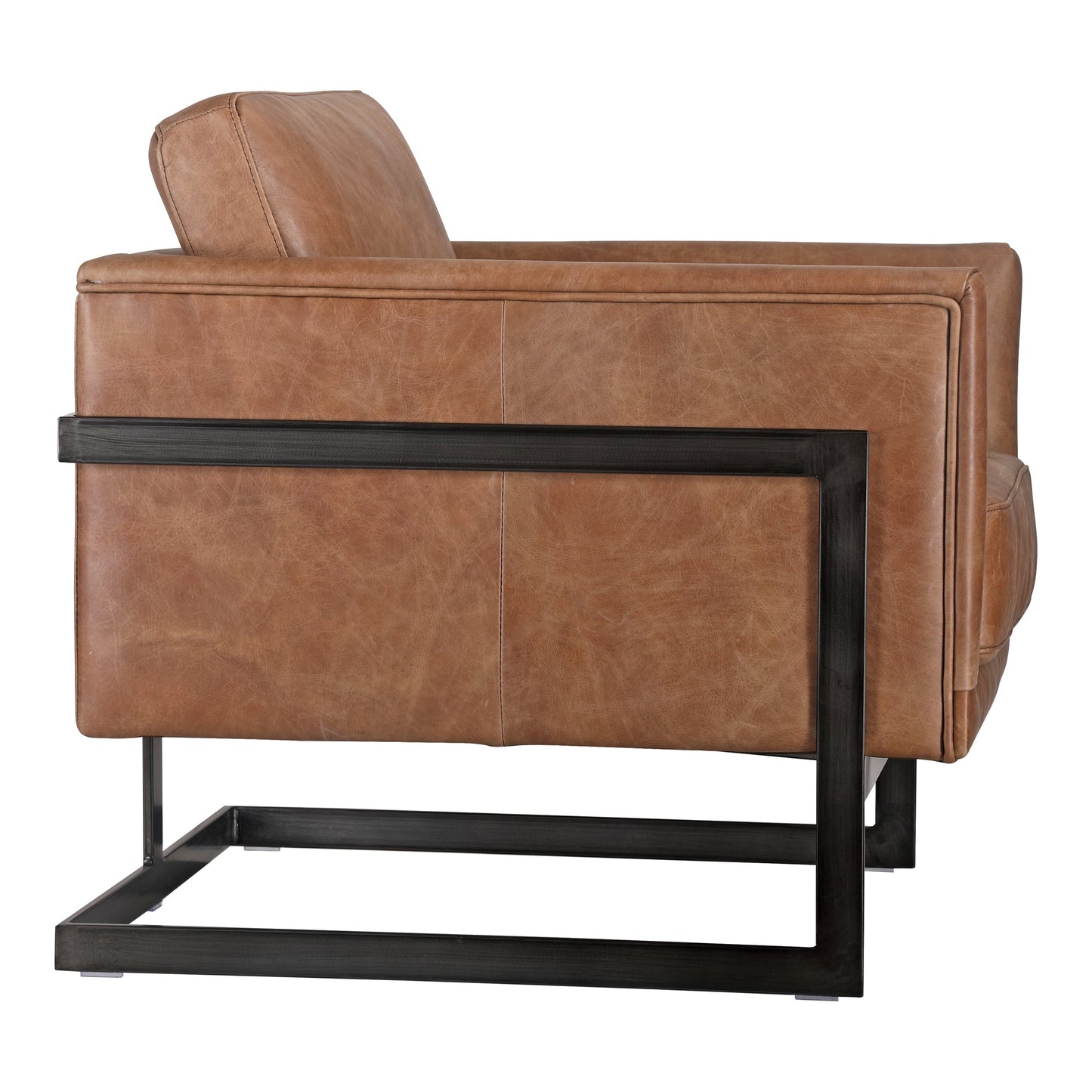 LUXLEY CLUB CHAIR OPEN ROAD BROWN LEATHER-2