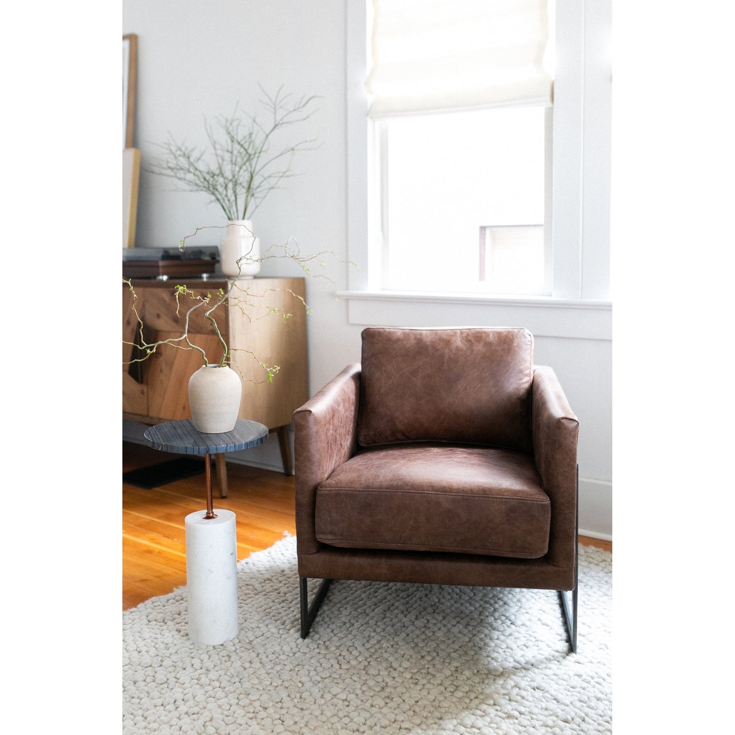 LUXLEY CLUB CHAIR OPEN ROAD BROWN LEATHER-6