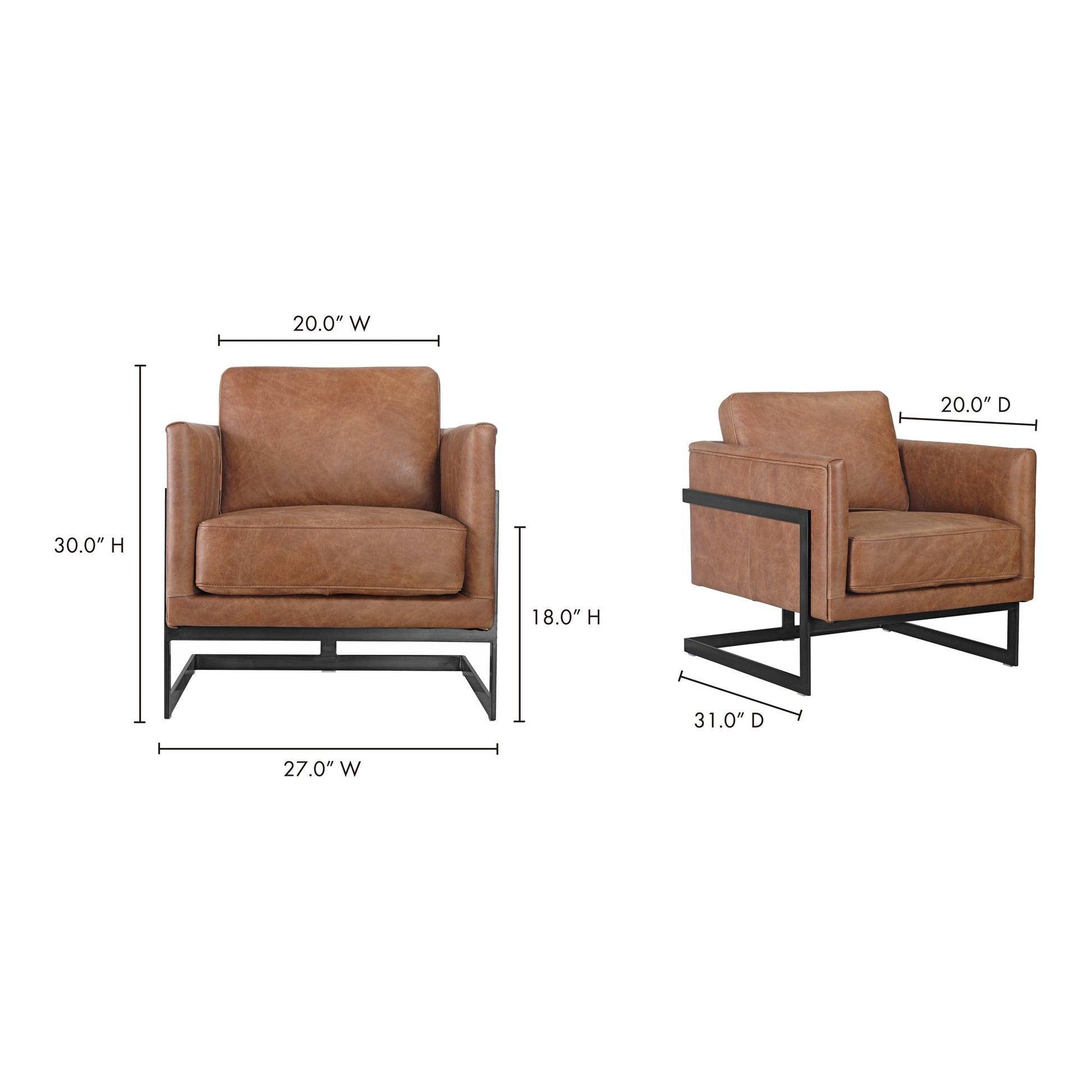 LUXLEY CLUB CHAIR OPEN ROAD BROWN LEATHER-8