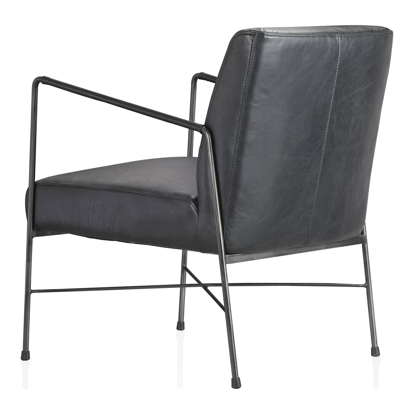 DAGWOOD LEATHER ARM CHAIR ONYX BLACK LEATHER-4