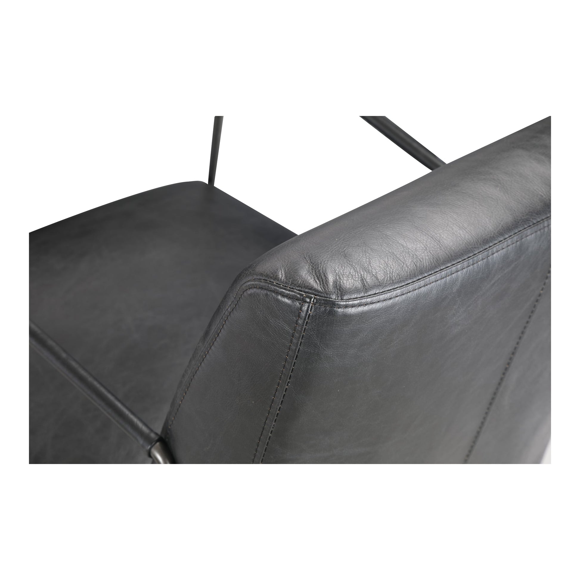 DAGWOOD LEATHER ARM CHAIR ONYX BLACK LEATHER-5