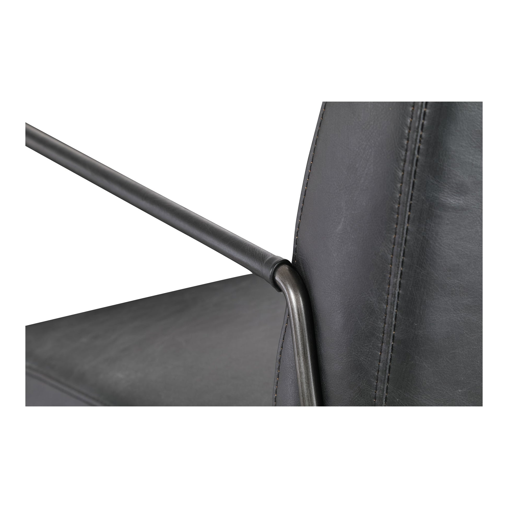 DAGWOOD LEATHER ARM CHAIR ONYX BLACK LEATHER-6