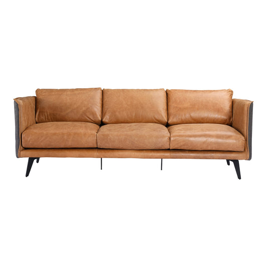 MESSINA LEATHER SOFA CIGARE TAN LEATHER-0