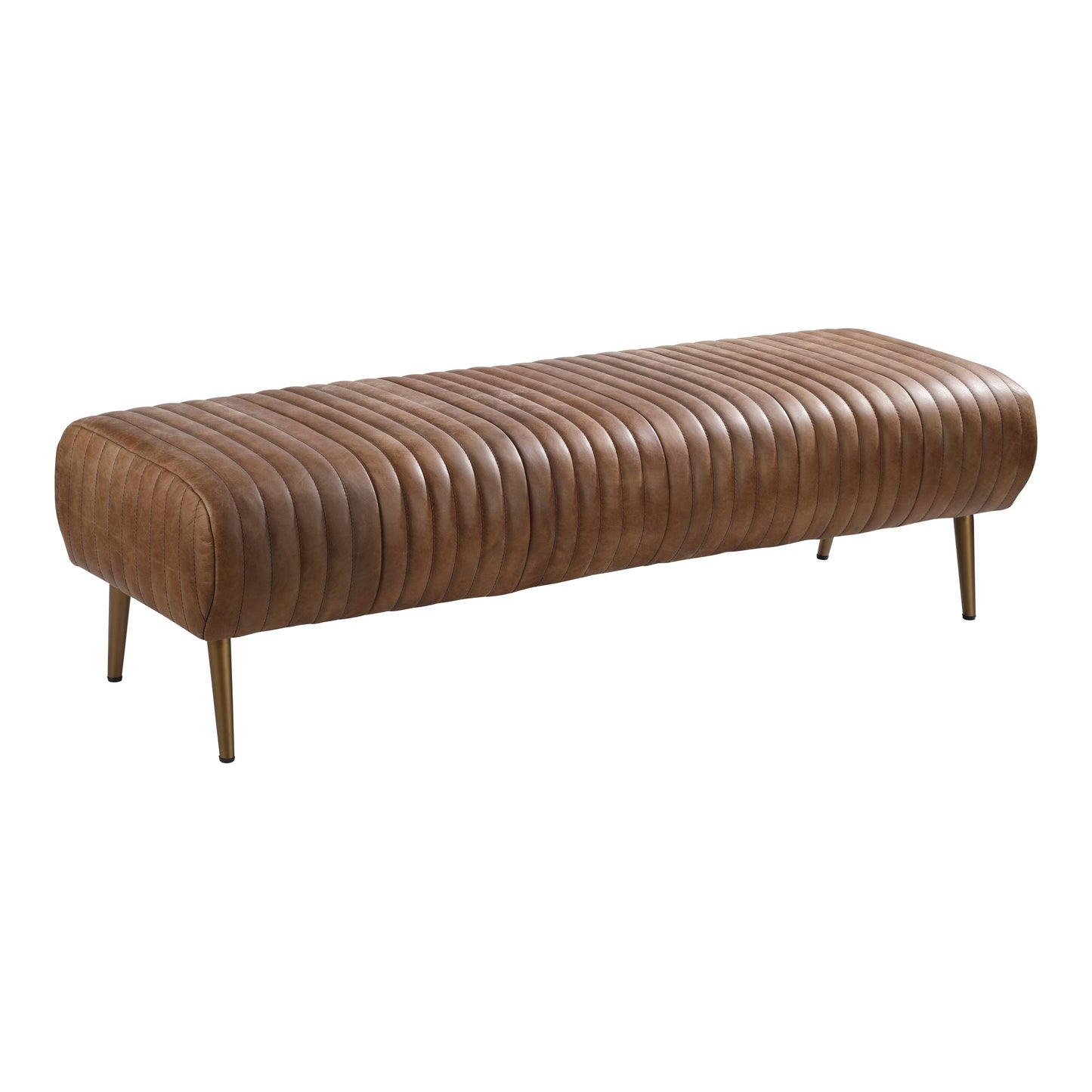 ENDORA BENCH OPEN ROAD BROWN LEATHER-1